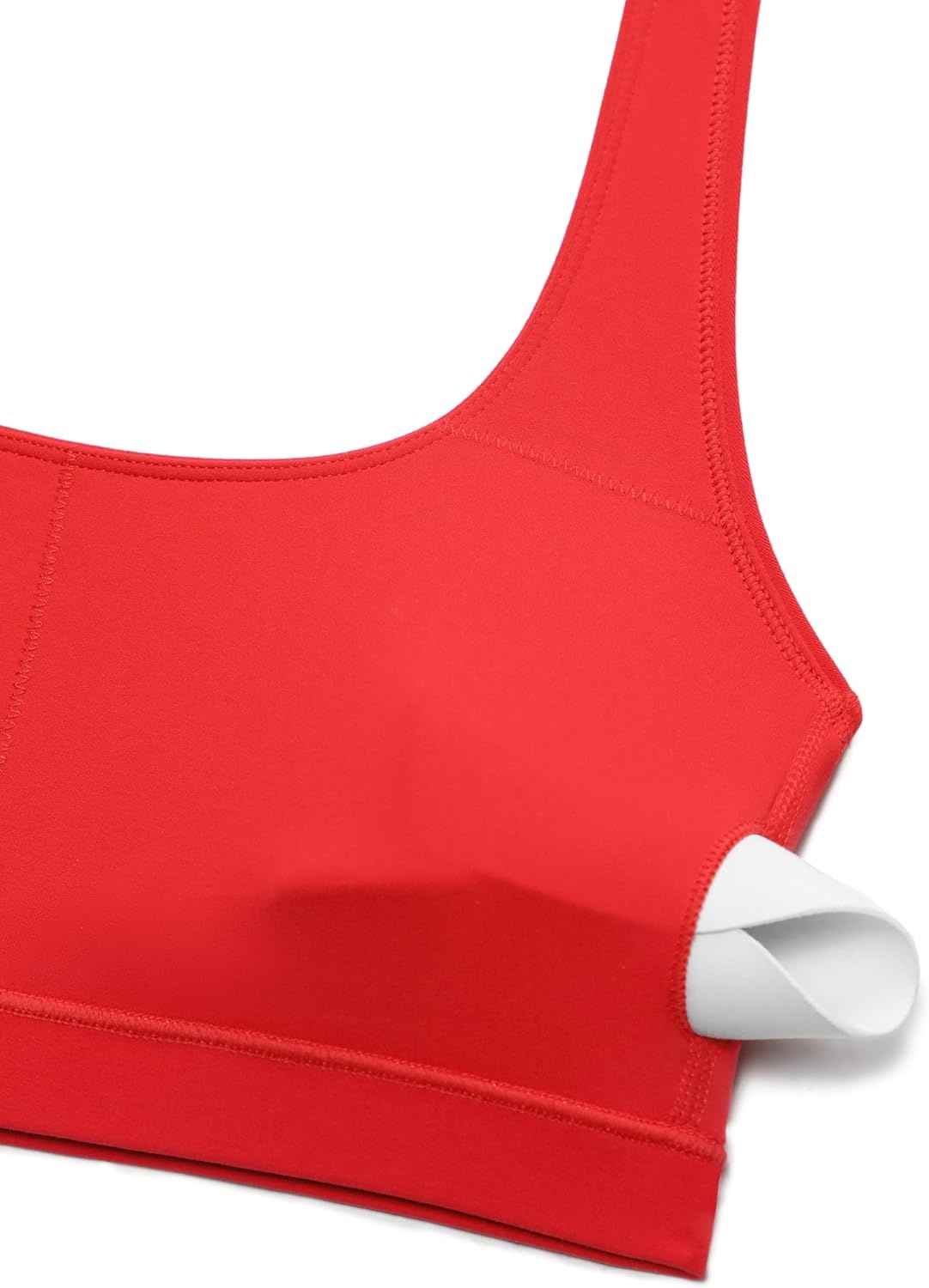 image:imageCRZ YOGA Butterluxe Halter Sports Bras for Women Scoop Neck Padded Open Back Yoga Crop Gym Tops Low ImpactDeep Red