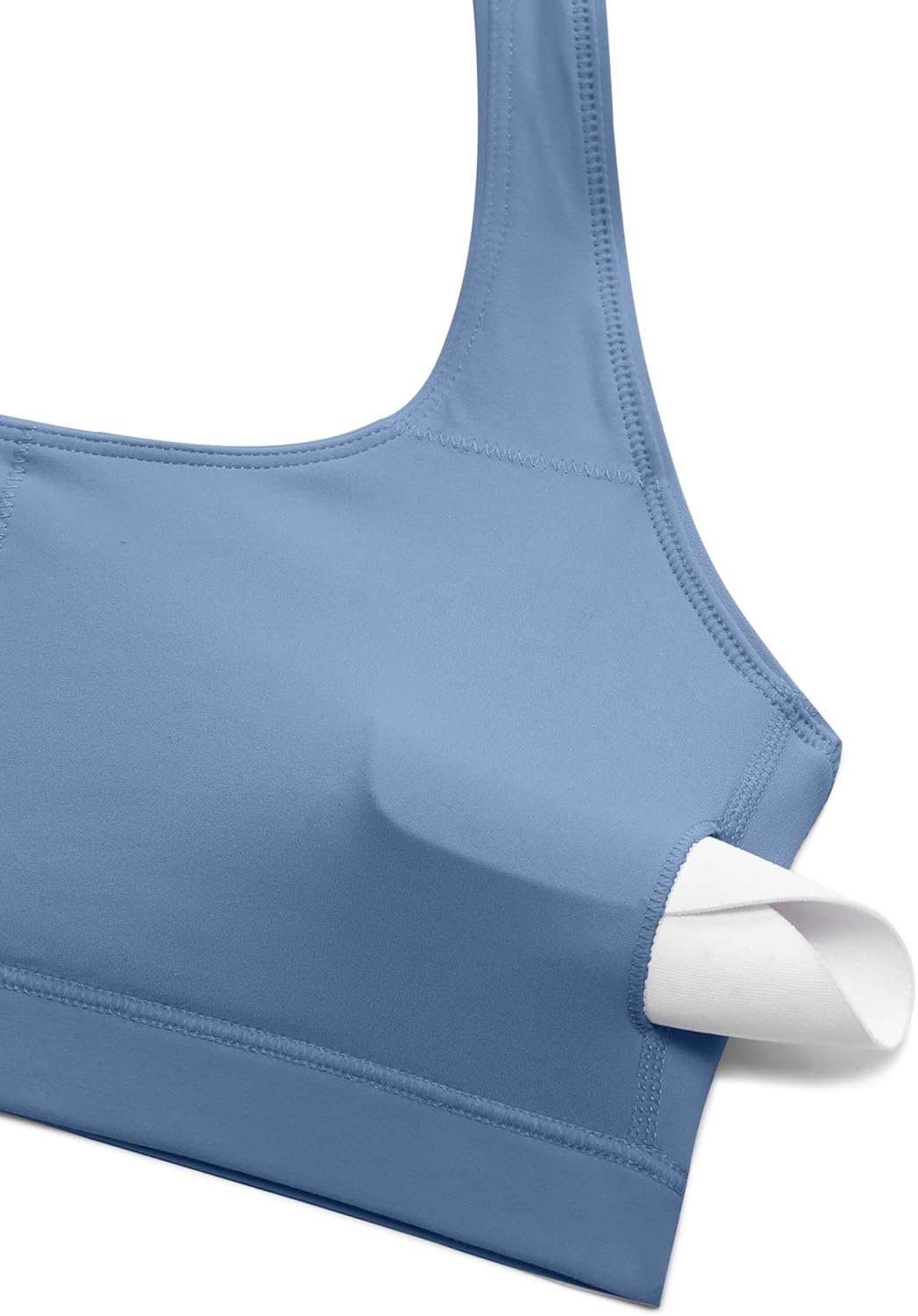 image:imageCRZ YOGA Butterluxe Halter Sports Bras for Women Scoop Neck Padded Open Back Yoga Crop Gym Tops Low ImpactOasis Blue
