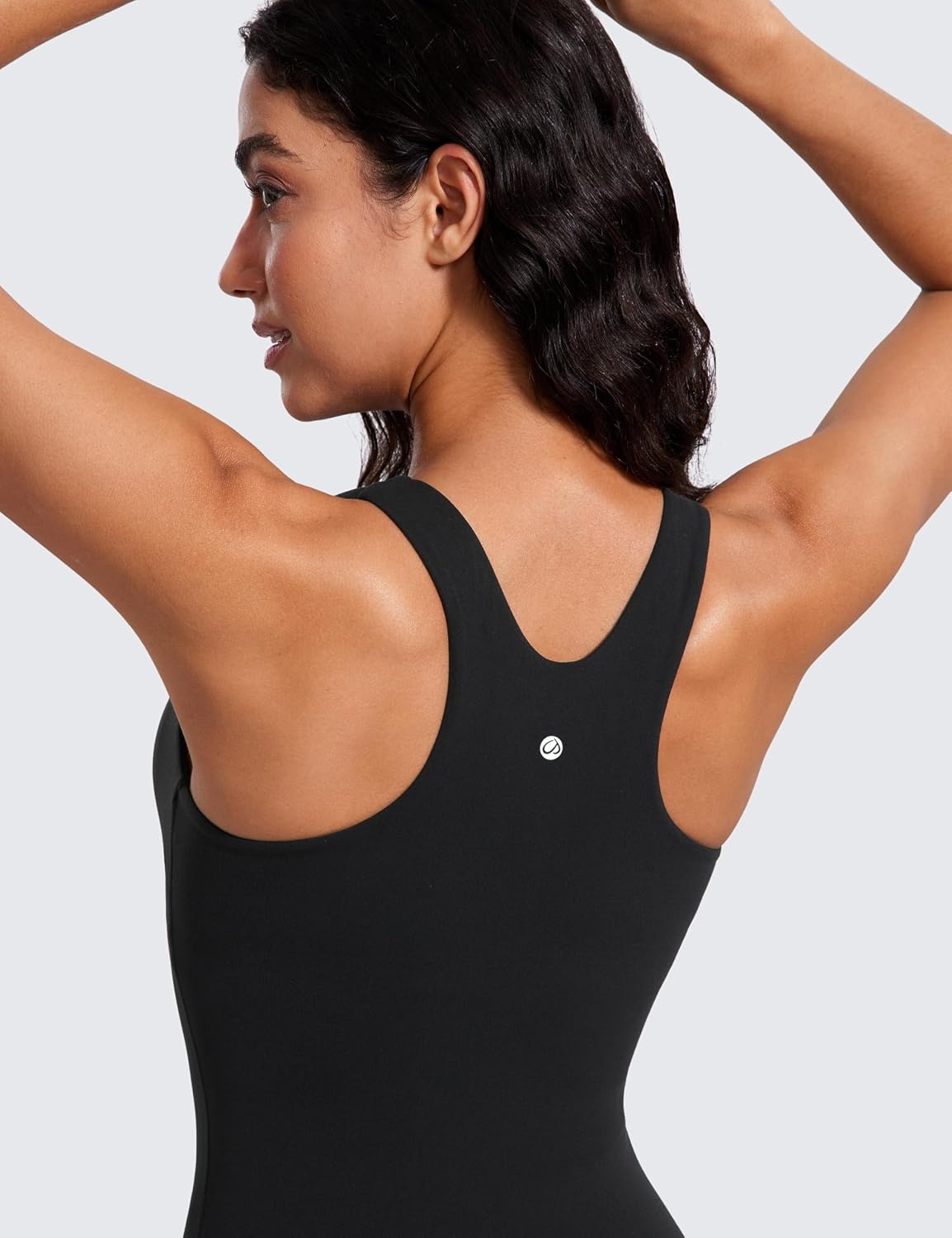 image:imageCRZ YOGA Butterluxe High Neck Tank Tops for Women Racerback Workout Padded Yoga Athletic Camisole with Built in BraBlack