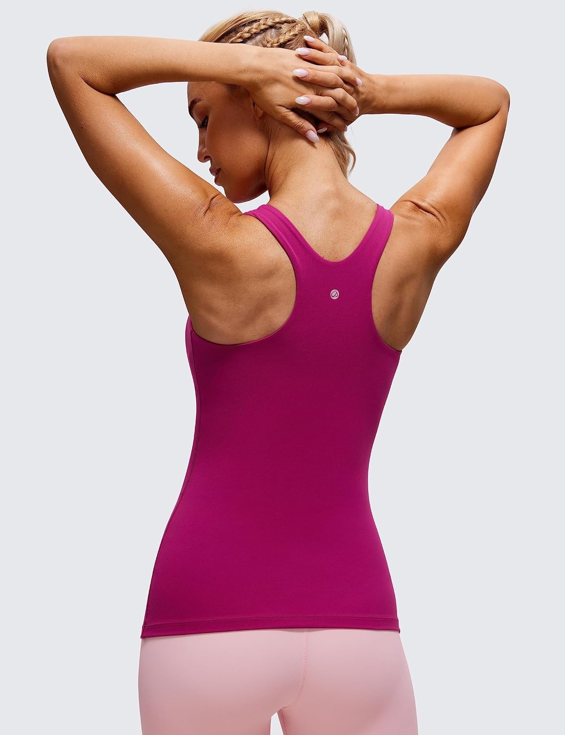 image:imageCRZ YOGA Butterluxe High Neck Tank Tops for Women Racerback Workout Padded Yoga Athletic Camisole with Built in BraMagenta Purple