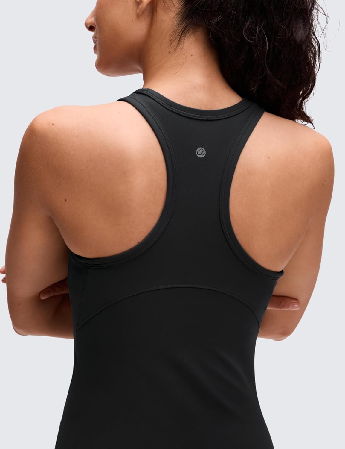 image:imageCRZ YOGA Butterluxe High Neck Tank Tops for Women Yoga Workout Athletic Gym Camisole Racerback Sleeveless ShirtsBlack