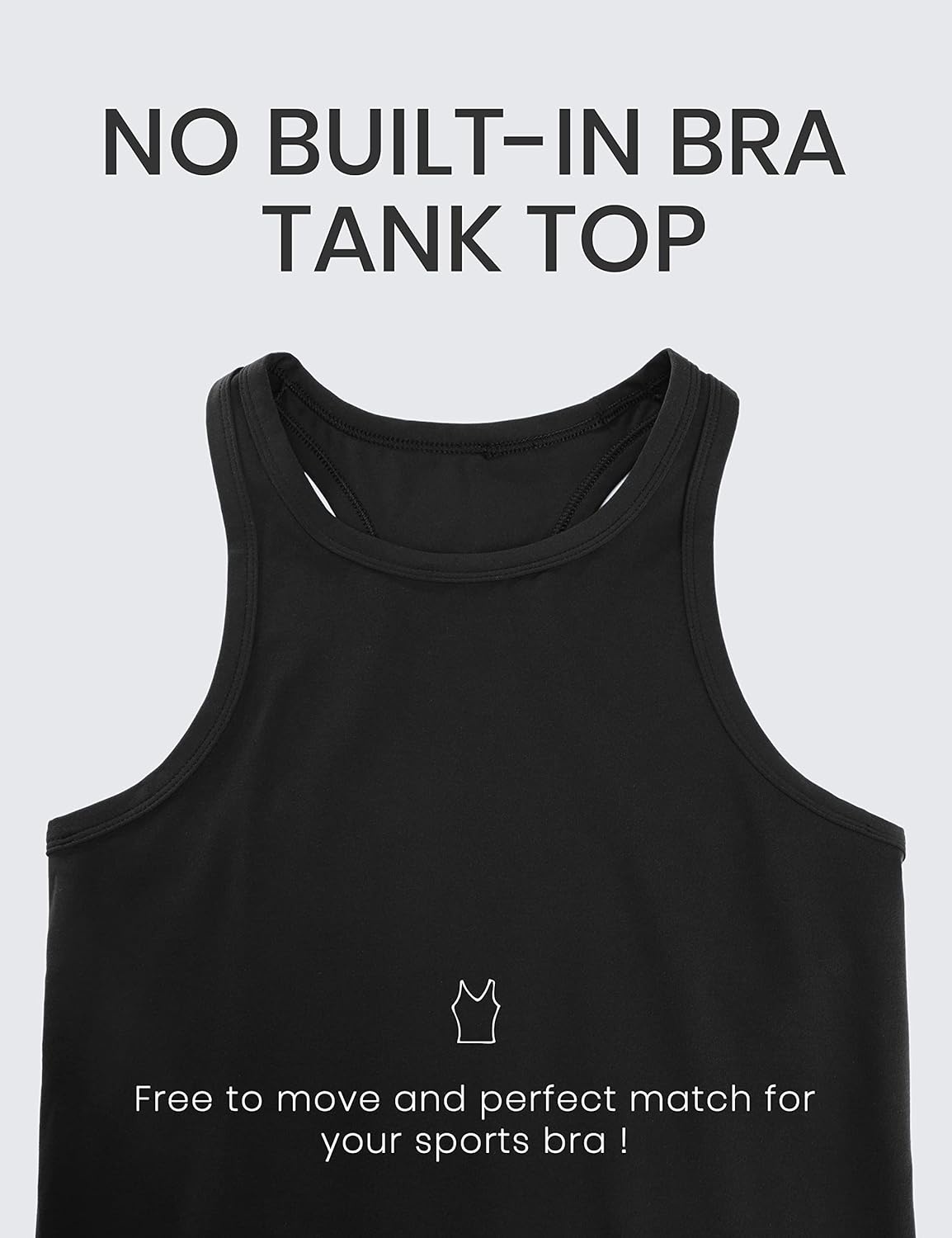 image:imageCRZ YOGA Butterluxe High Neck Tank Tops for Women Yoga Workout Athletic Gym Camisole Racerback Sleeveless ShirtsBlack