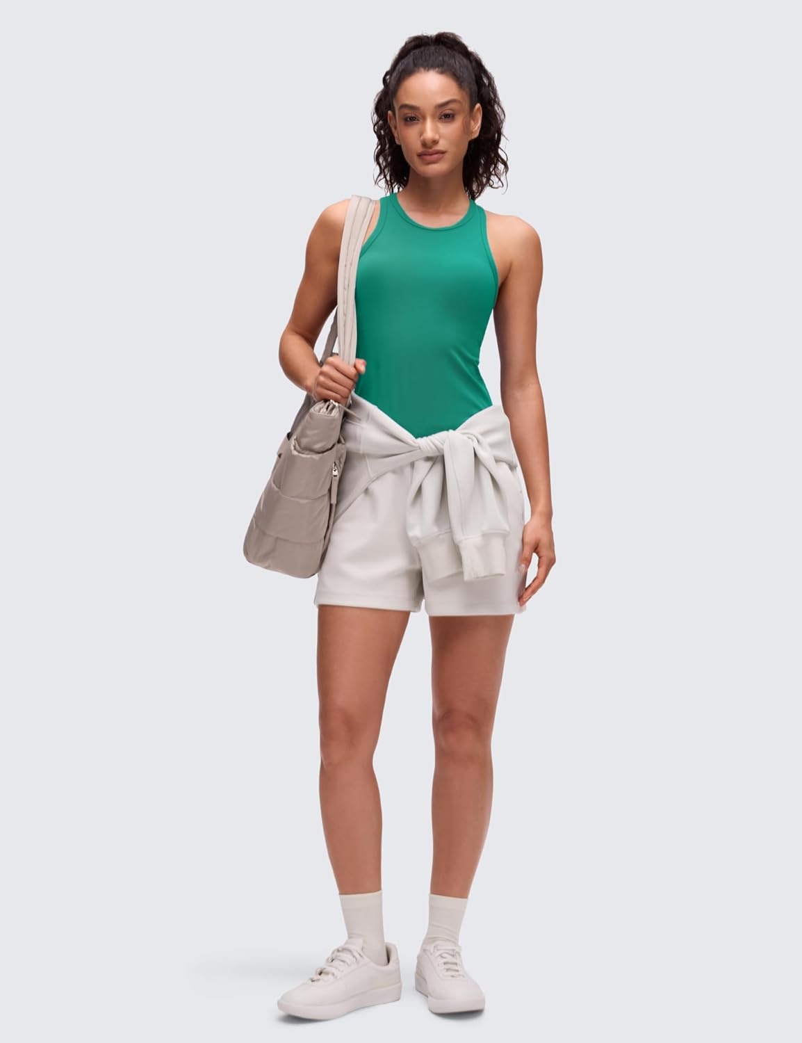 image:imageCRZ YOGA Butterluxe High Neck Tank Tops for Women Yoga Workout Athletic Gym Camisole Racerback Sleeveless ShirtsCascadia Green