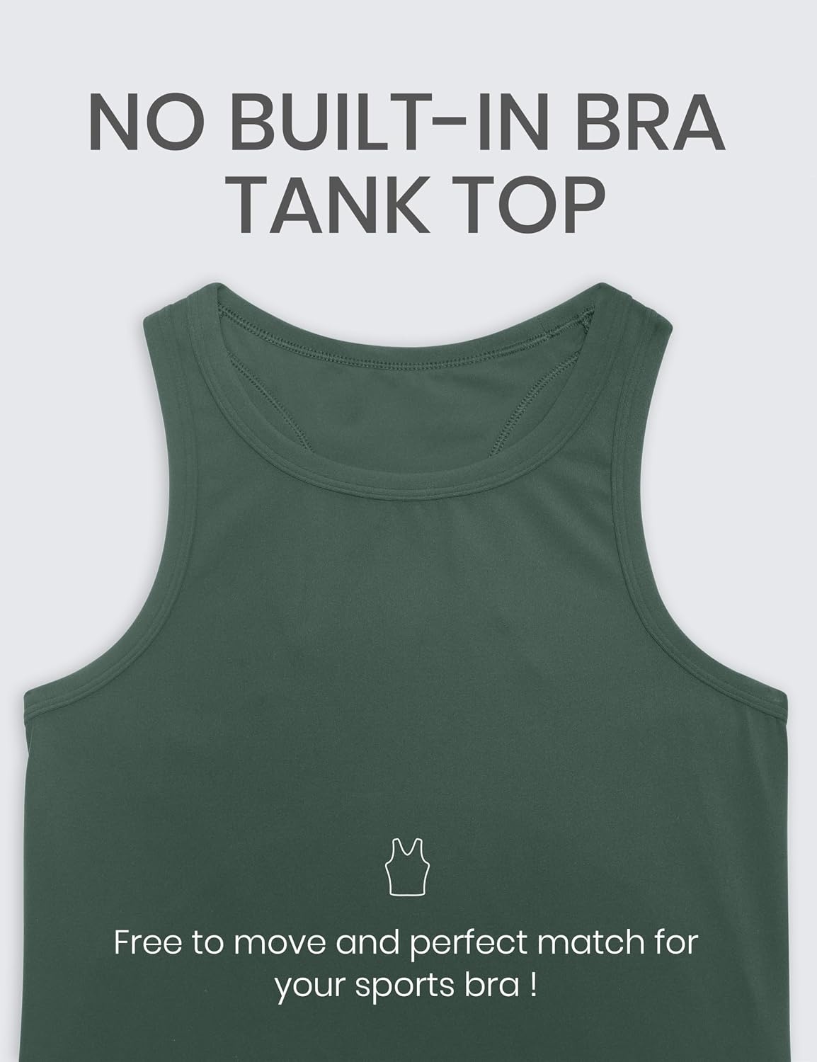 image:imageCRZ YOGA Butterluxe High Neck Tank Tops for Women Yoga Workout Athletic Gym Camisole Racerback Sleeveless ShirtsDark Forest Green