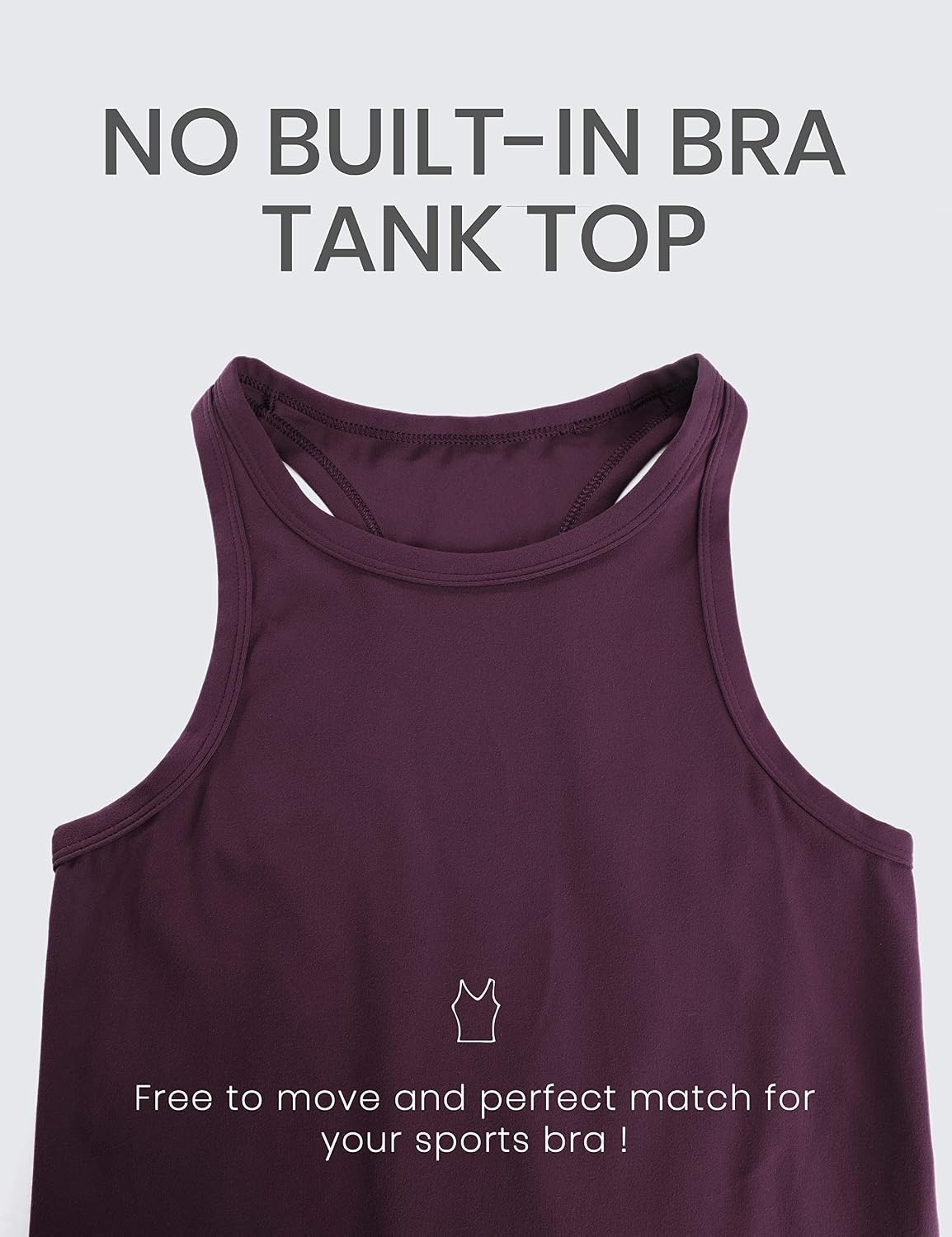 image:imageCRZ YOGA Butterluxe High Neck Tank Tops for Women Yoga Workout Athletic Gym Camisole Racerback Sleeveless ShirtsDeep Purple