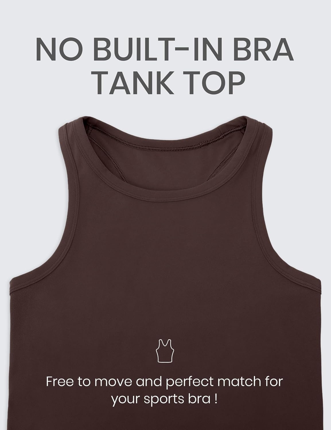 image:imageCRZ YOGA Butterluxe High Neck Tank Tops for Women Yoga Workout Athletic Gym Camisole Racerback Sleeveless ShirtsHot Fudge Brown