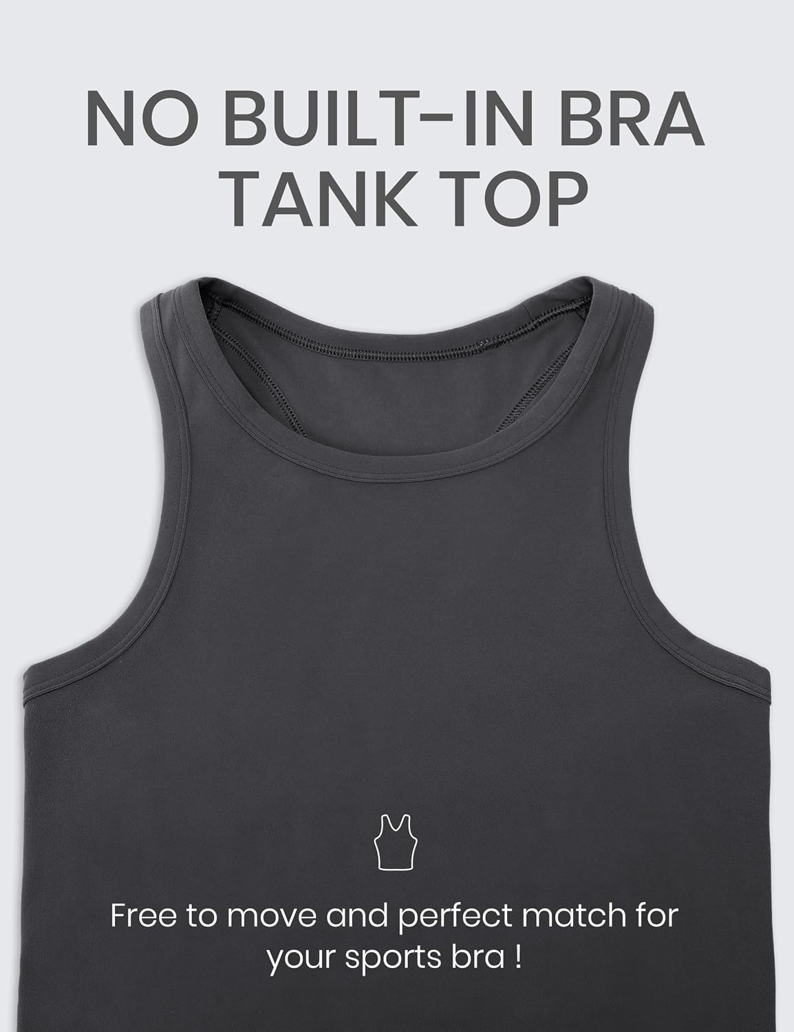 image:imageCRZ YOGA Butterluxe High Neck Tank Tops for Women Yoga Workout Athletic Gym Camisole Racerback Sleeveless ShirtsMysterious Grey