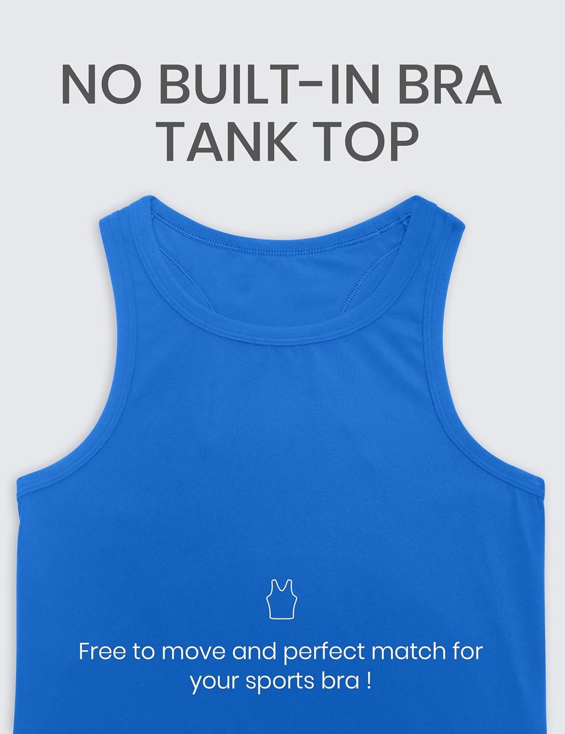 image:imageCRZ YOGA Butterluxe High Neck Tank Tops for Women Yoga Workout Athletic Gym Camisole Racerback Sleeveless ShirtsSparkle Blue
