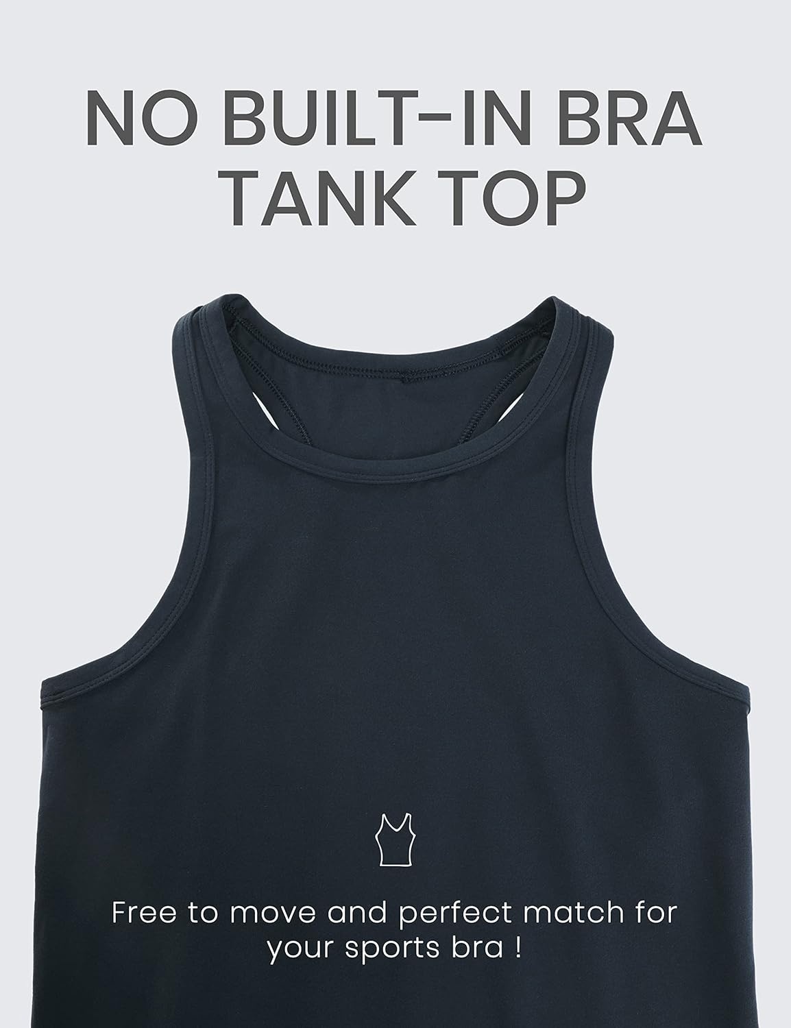 image:imageCRZ YOGA Butterluxe High Neck Tank Tops for Women Yoga Workout Athletic Gym Camisole Racerback Sleeveless ShirtsTrue Navy