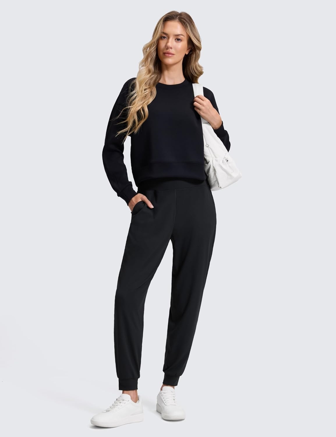 image:imageCRZ YOGA Butterluxe High Waisted Joggers for Women 28 Casual Lounge Workout Yoga Pants with PocketsBlack