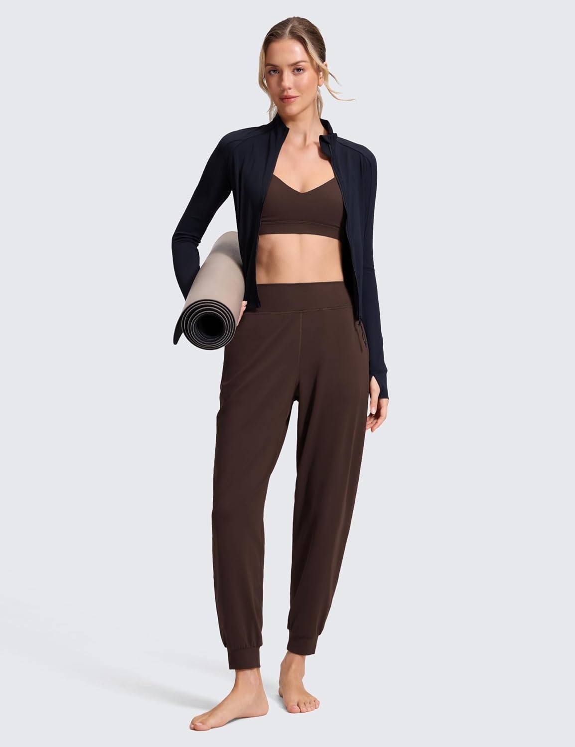 image:imageCRZ YOGA Butterluxe High Waisted Joggers for Women 28 Casual Lounge Workout Yoga Pants with PocketsHot Fudge Brown