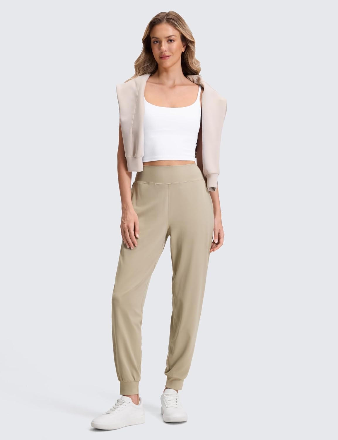 image:imageCRZ YOGA Butterluxe High Waisted Joggers for Women 28 Casual Lounge Workout Yoga Pants with PocketsOak