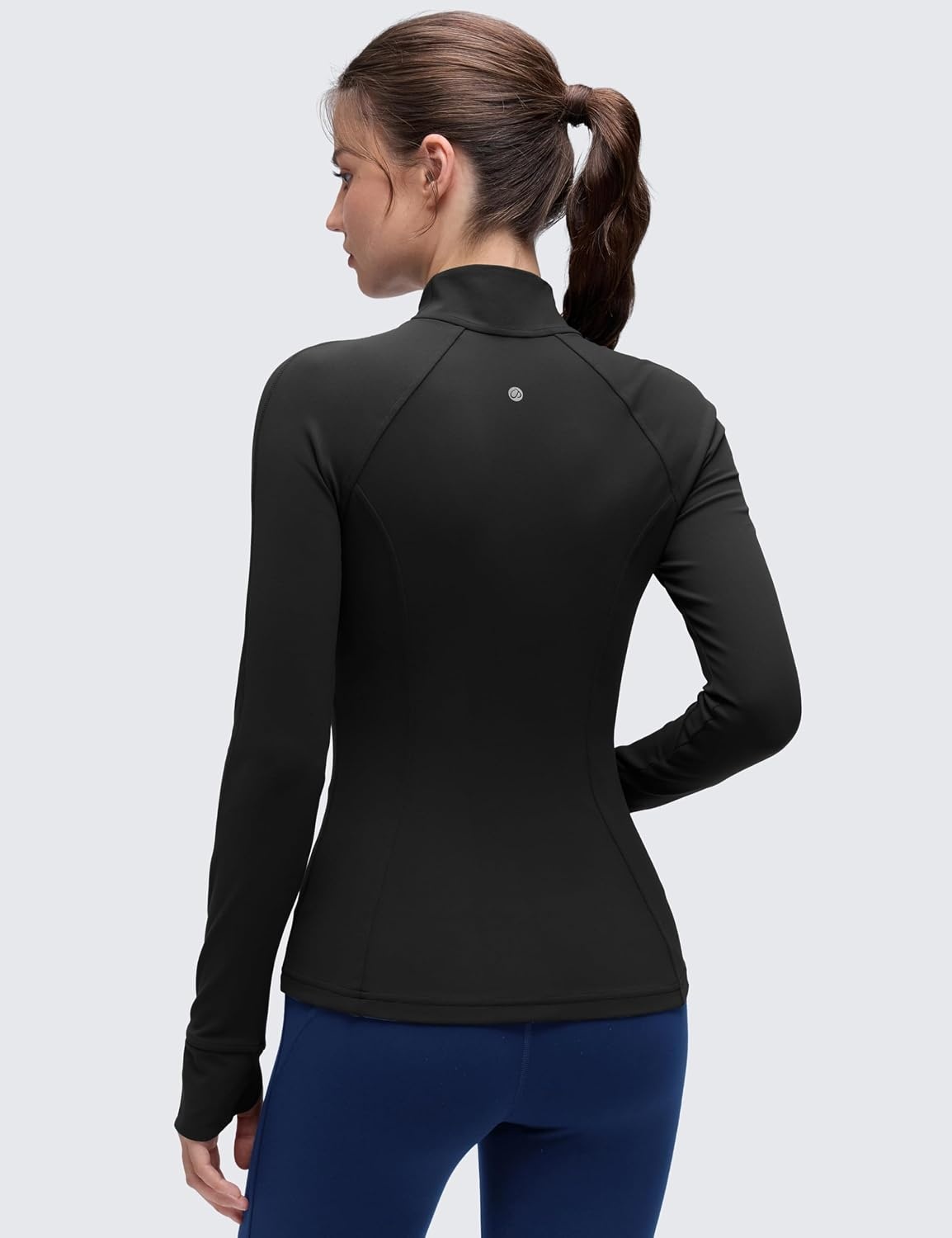 image:imageCRZ YOGA Butterluxe Hip Length Jackets for Women Full Zip Athletic Track Tops with Thumb Holes PocketsBlack