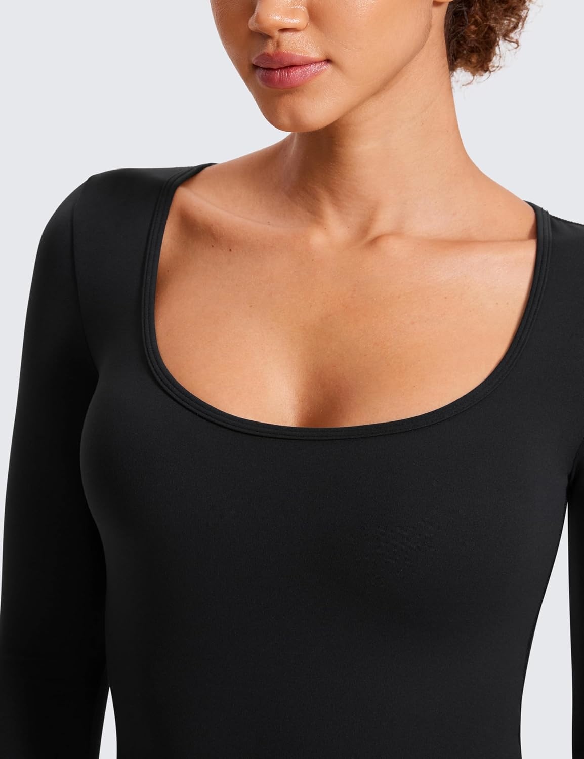 image:imageCRZ YOGA Butterluxe Long Sleeve Jumpsuits for Women Scoop Neck Casual Yoga One Piece 25 Leggings RompersBlack