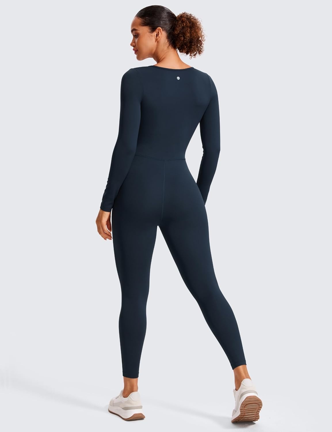 image:imageCRZ YOGA Butterluxe Long Sleeve Jumpsuits for Women Scoop Neck Casual Yoga One Piece 25 Leggings RompersTrue Navy