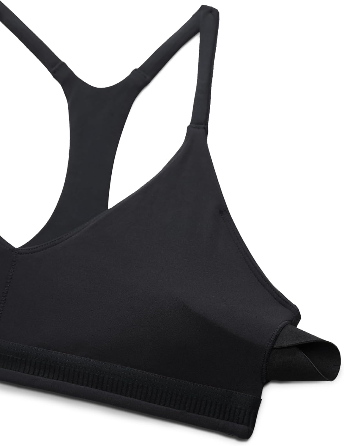 image:imageCRZ YOGA Butterluxe Low Coverage V Neck Sports Bras for Women Spaghetti Straps Racerback Padded Yoga TopBlack