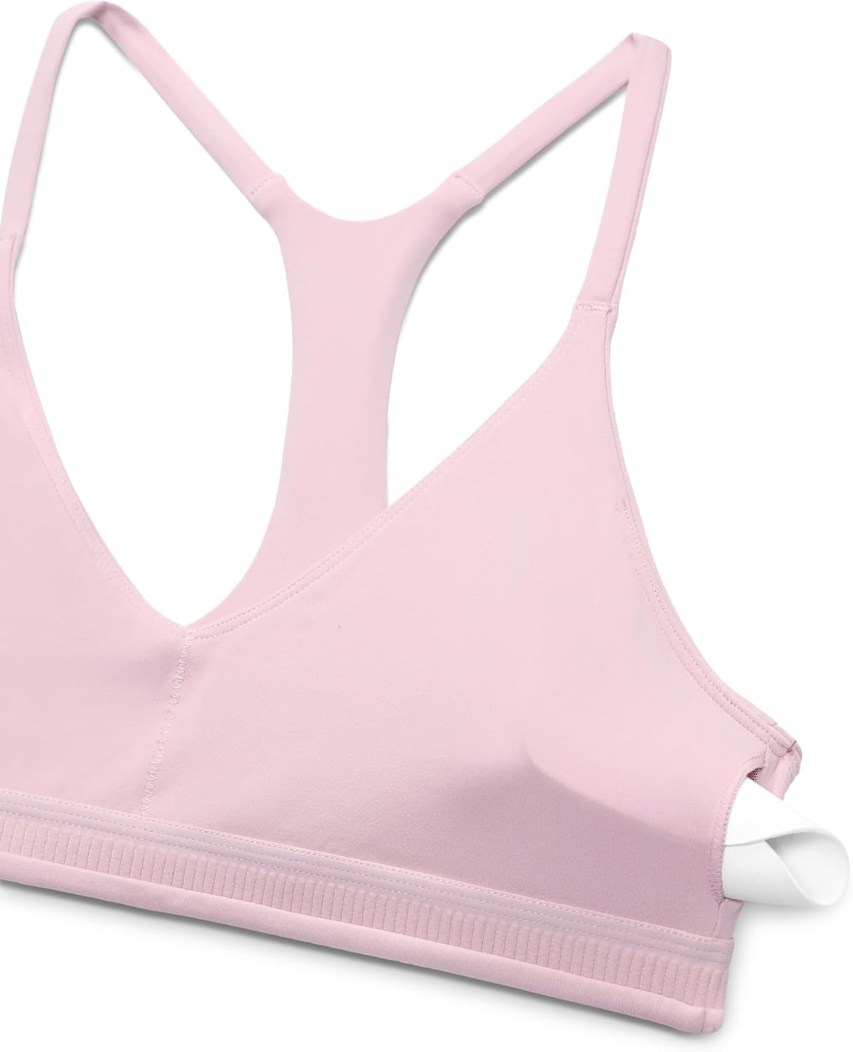 image:imageCRZ YOGA Butterluxe Low Coverage V Neck Sports Bras for Women Spaghetti Straps Racerback Padded Yoga TopPink Haze