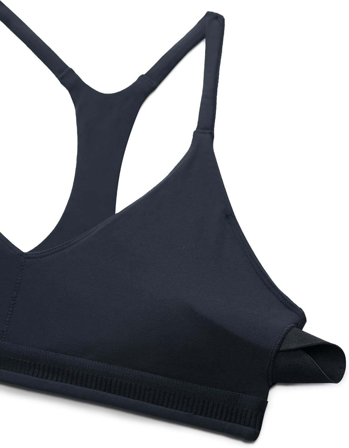 image:imageCRZ YOGA Butterluxe Low Coverage V Neck Sports Bras for Women Spaghetti Straps Racerback Padded Yoga TopTrue Navy