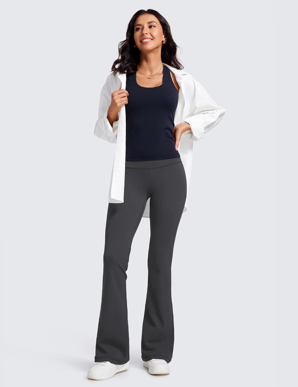 image:imageCRZ YOGA Butterluxe Low Rise Flare Leggings 32 Bootcut Buttery Soft Lounge Casual Womens Yoga Pants with PocketMysterious Grey