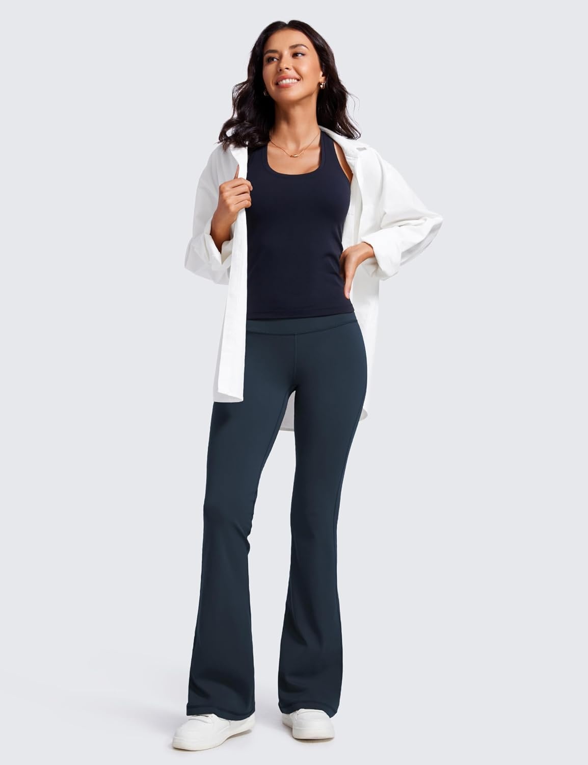 image:imageCRZ YOGA Butterluxe Low Rise Flare Leggings 32 Bootcut Buttery Soft Lounge Casual Womens Yoga Pants with PocketTwilight Blue