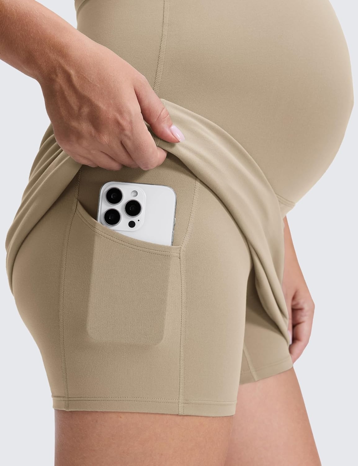image:imageCRZ YOGA Butterluxe Maternity A Line Golf Skirts High Waisted Tennis Casual Womens Pregnancy with Shorts PocketsOak