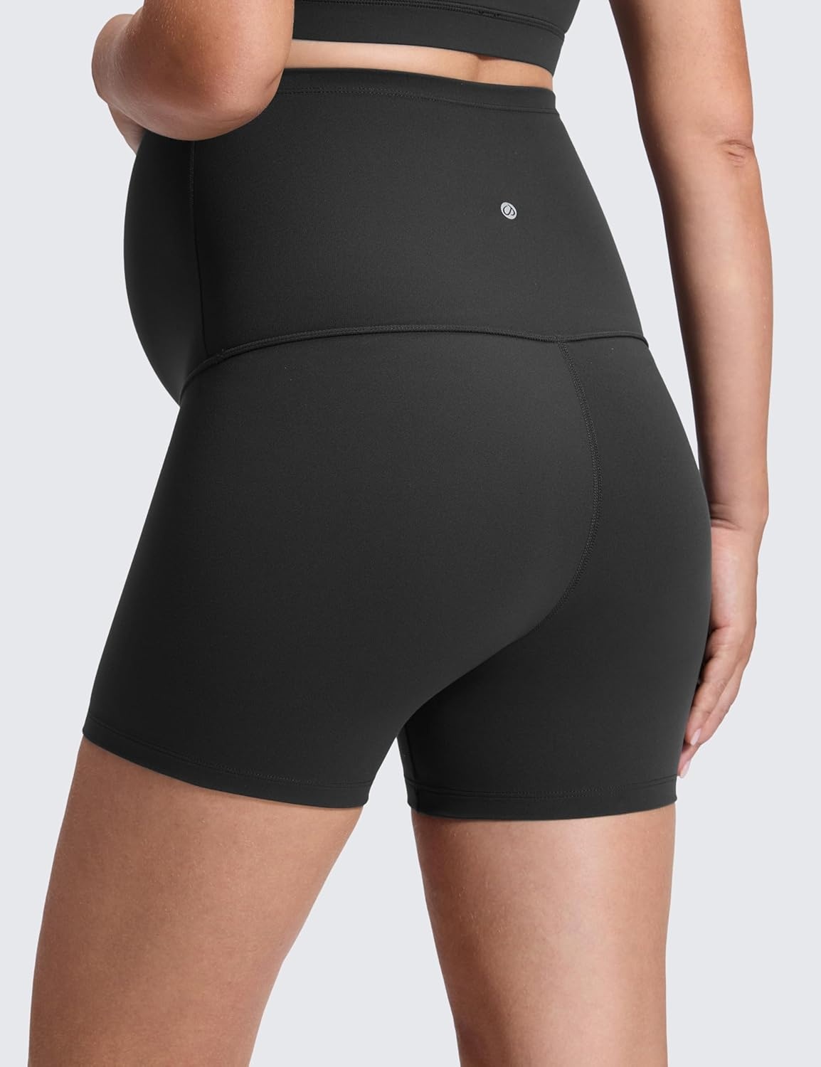 image:imageCRZ YOGA Butterluxe Maternity Biker Shorts 4 Over The Belly Pregnancy Yoga Workout Womens Activewear Buttery SoftBlack