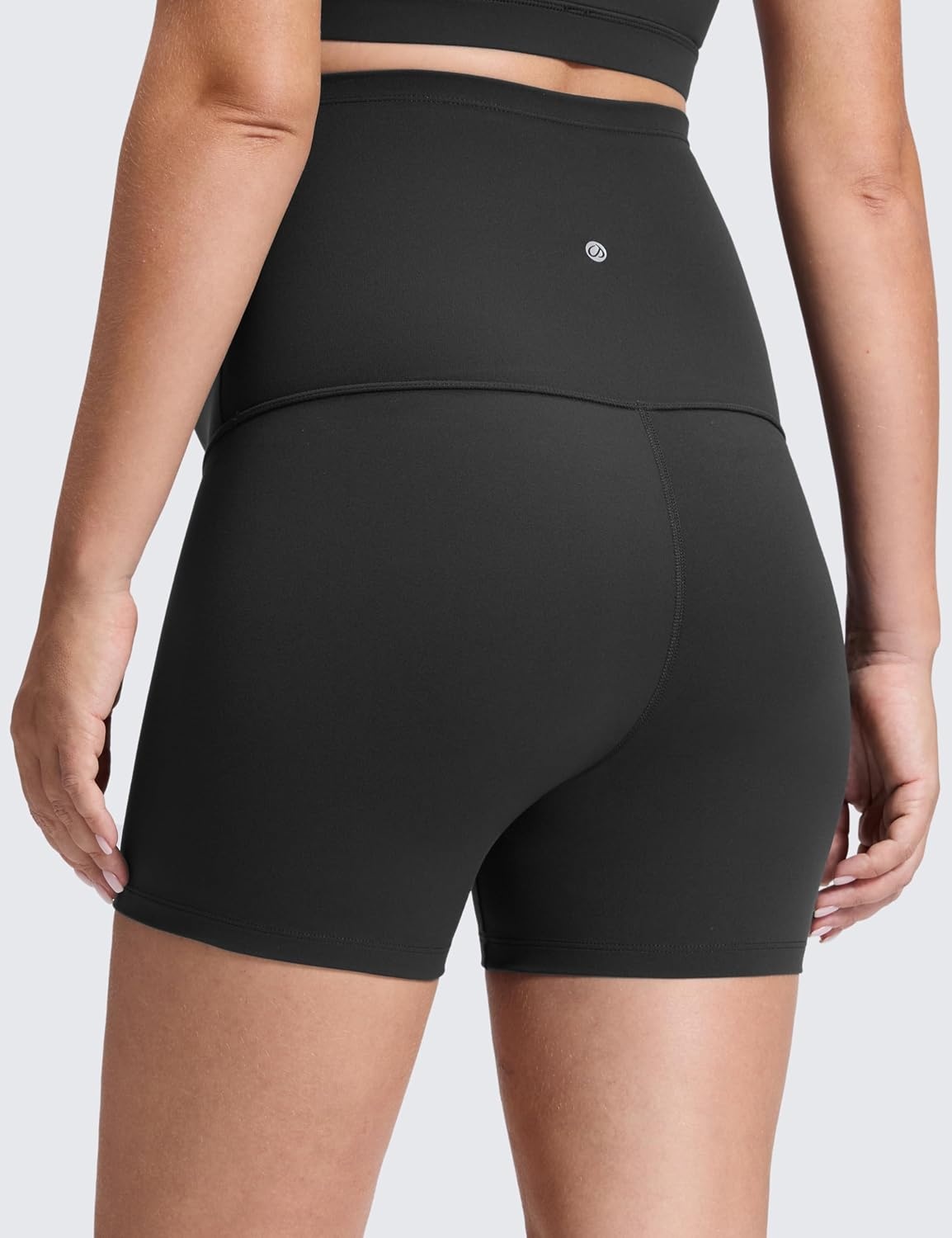 image:imageCRZ YOGA Butterluxe Maternity Biker Shorts 4 Over The Belly Pregnancy Yoga Workout Womens Activewear Buttery SoftBlack