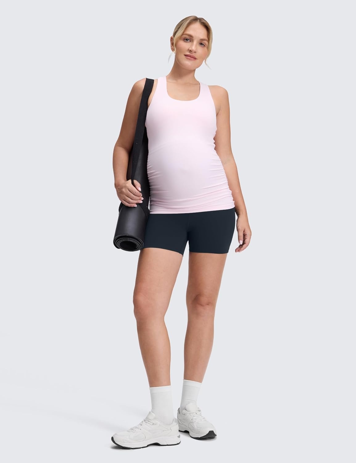 image:imageCRZ YOGA Butterluxe Maternity Biker Shorts 4 Over The Belly Pregnancy Yoga Workout Womens Activewear Buttery SoftTrue Navy