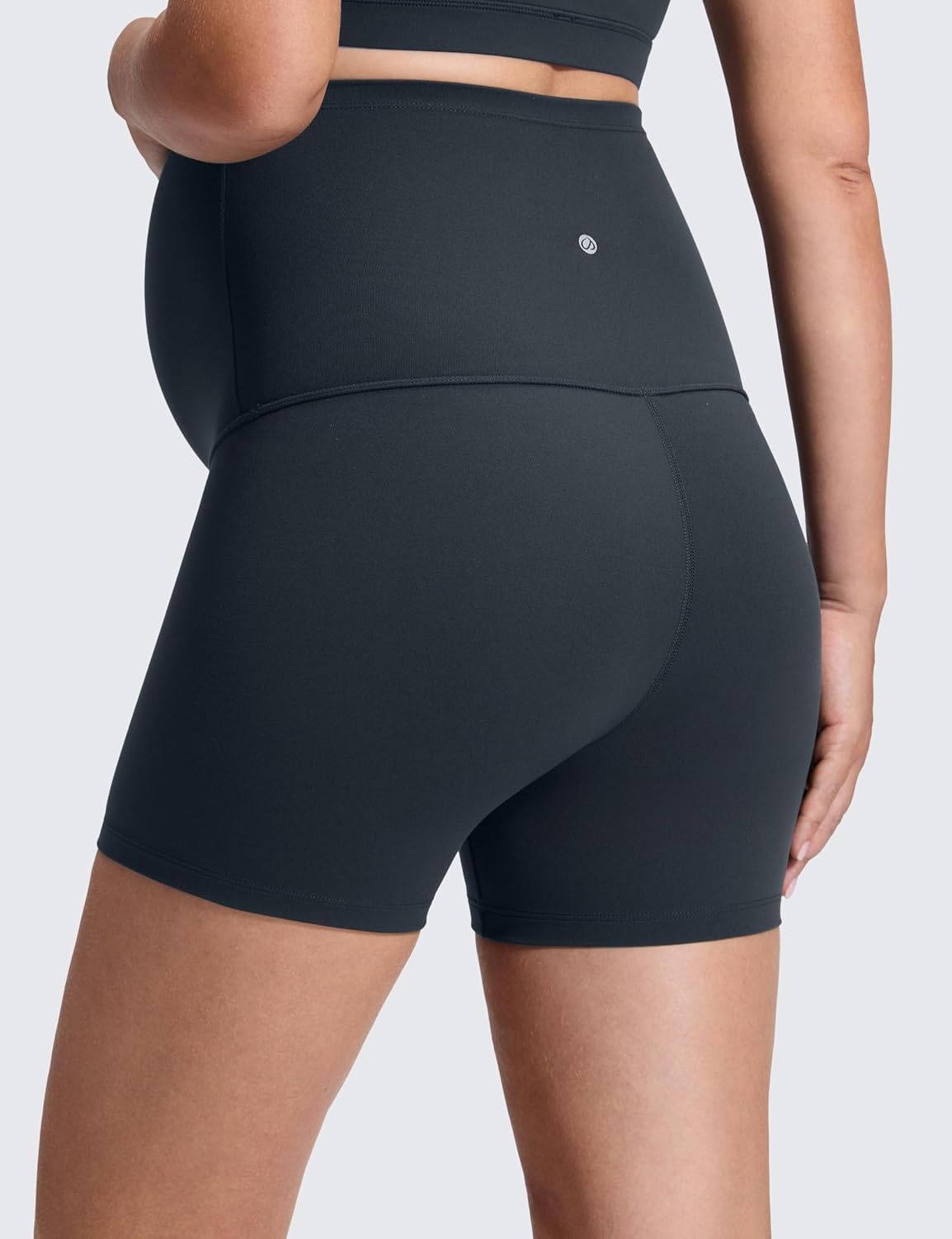 image:imageCRZ YOGA Butterluxe Maternity Biker Shorts 4 Over The Belly Pregnancy Yoga Workout Womens Activewear Buttery SoftTrue Navy
