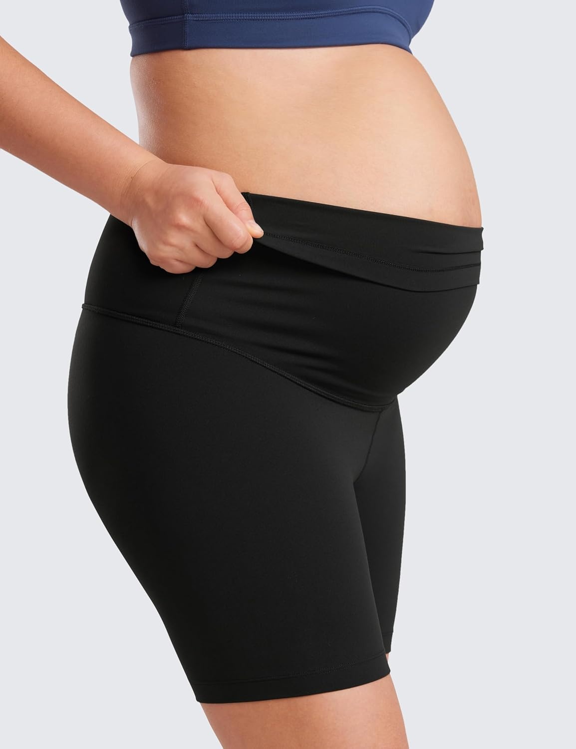 image:imageCRZ YOGA Butterluxe Maternity Biker Shorts 6 Over The Belly Pregnancy Yoga Workout Womens Activewear Buttery SoftBlack