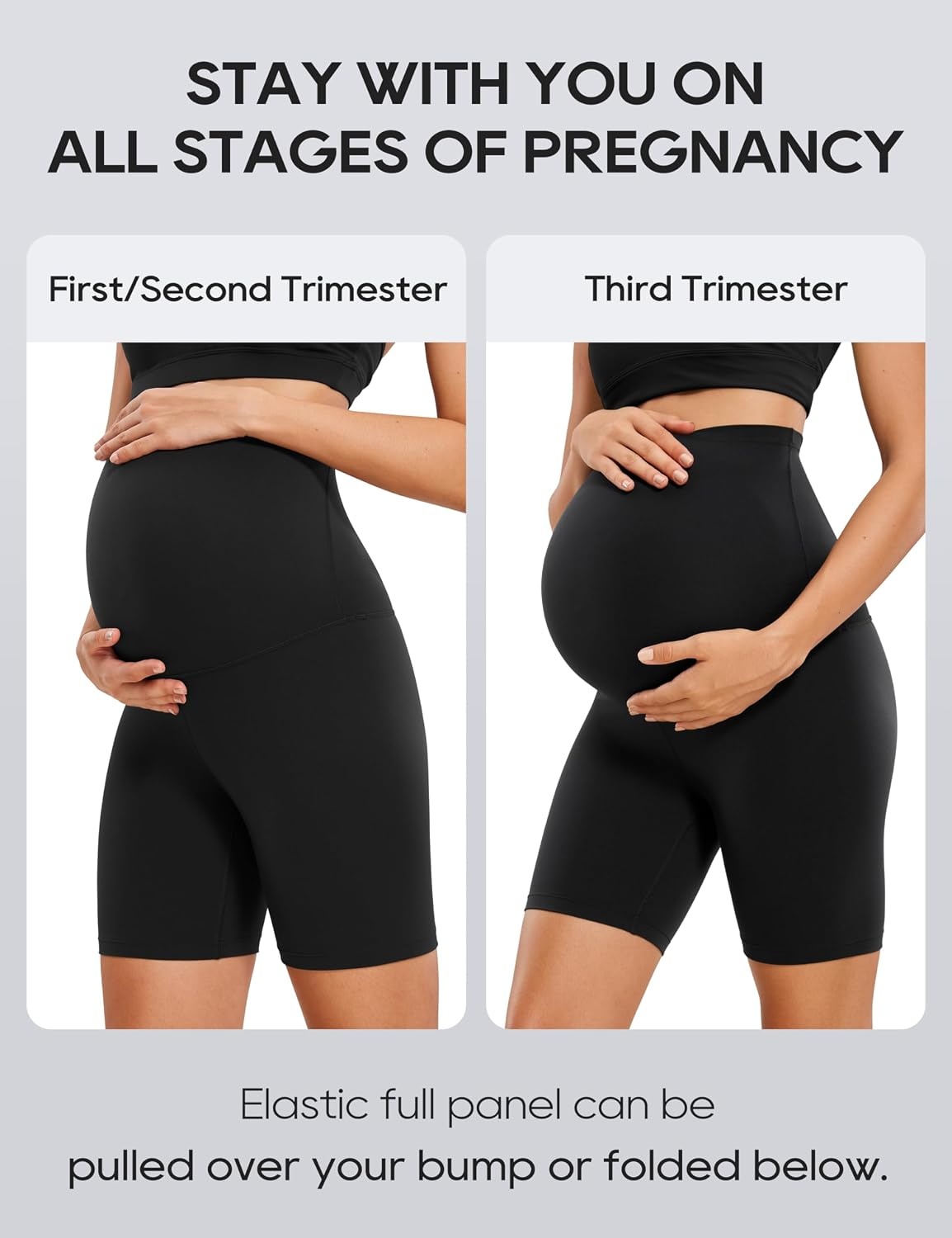image:imageCRZ YOGA Butterluxe Maternity Biker Shorts 6 Over The Belly Pregnancy Yoga Workout Womens Activewear Buttery SoftBlack