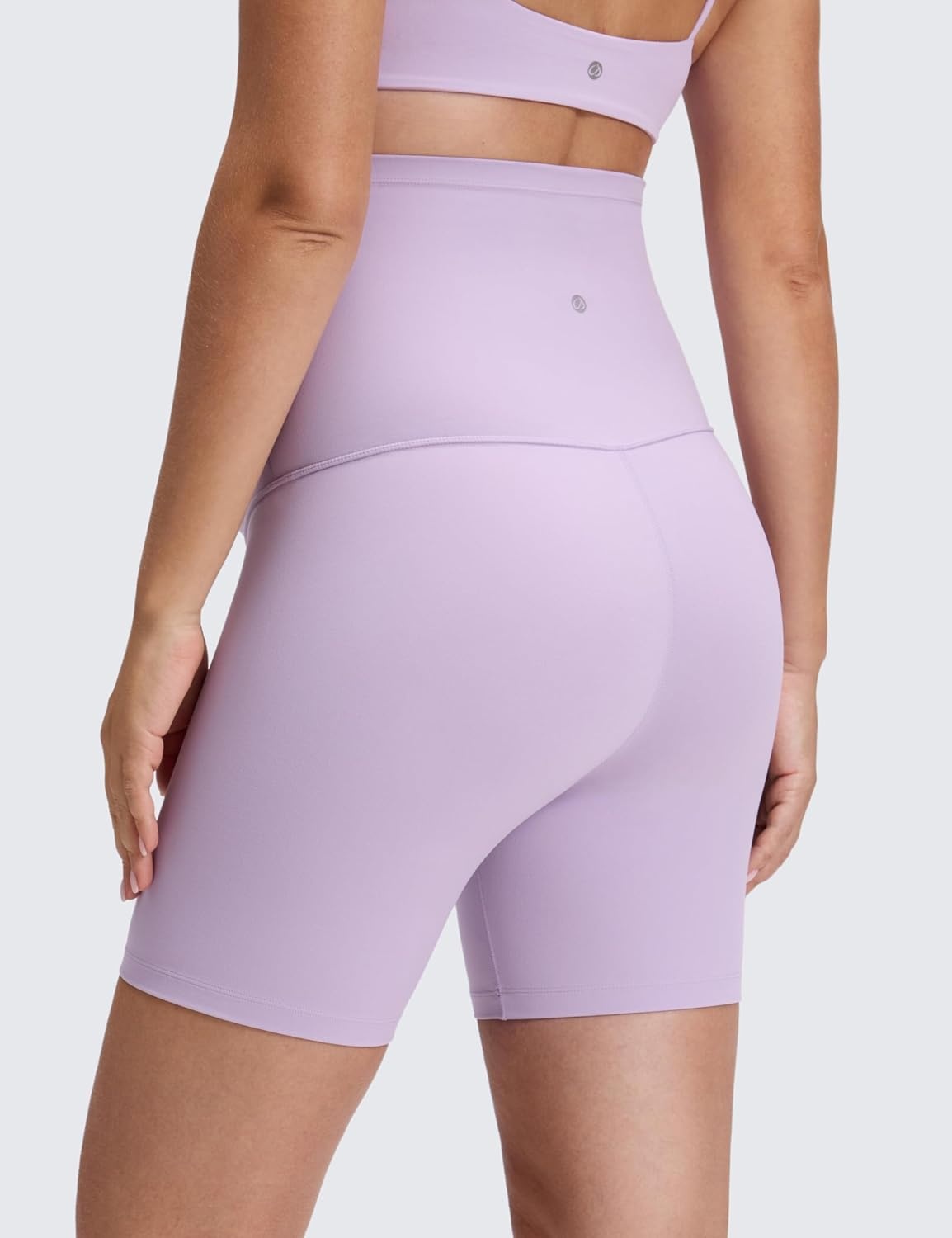 image:imageCRZ YOGA Butterluxe Maternity Biker Shorts 6 Over The Belly Pregnancy Yoga Workout Womens Activewear Buttery SoftLilac Air