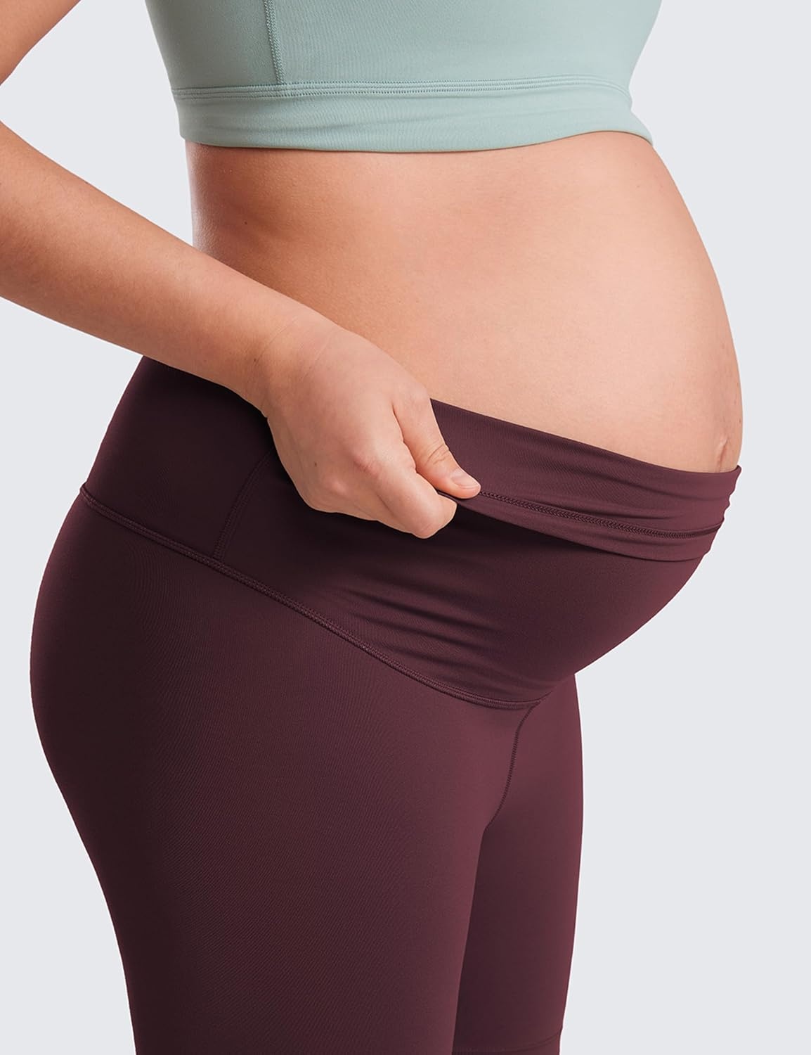 image:imageCRZ YOGA Butterluxe Maternity Biker Shorts 6 Over The Belly Pregnancy Yoga Workout Womens Activewear Buttery SoftRipe Plum