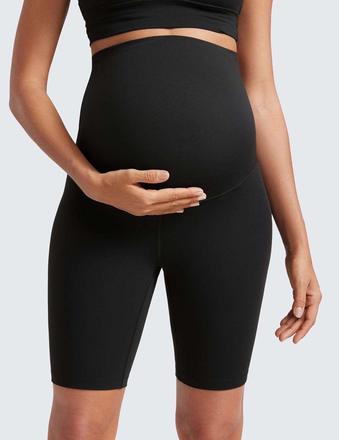 image:imageCRZ YOGA Butterluxe Maternity Biker Shorts 8 Over The Belly Pregnancy Yoga Workout Womens Activewear Buttery SoftBlack
