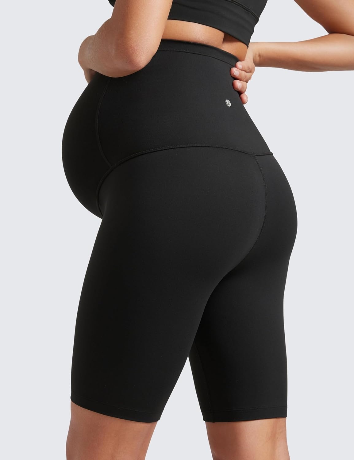 image:imageCRZ YOGA Butterluxe Maternity Biker Shorts 8 Over The Belly Pregnancy Yoga Workout Womens Activewear Buttery SoftBlack