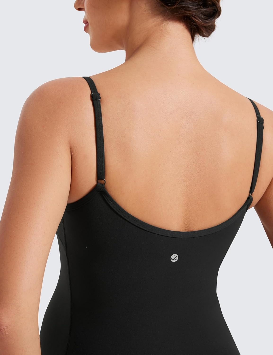 image:imageCRZ YOGA Butterluxe Maternity Cami Strap Workout Romper U Neck Casual Shorts Jumpsuit Pregnancy Womens Tank Top BodysuitBlack