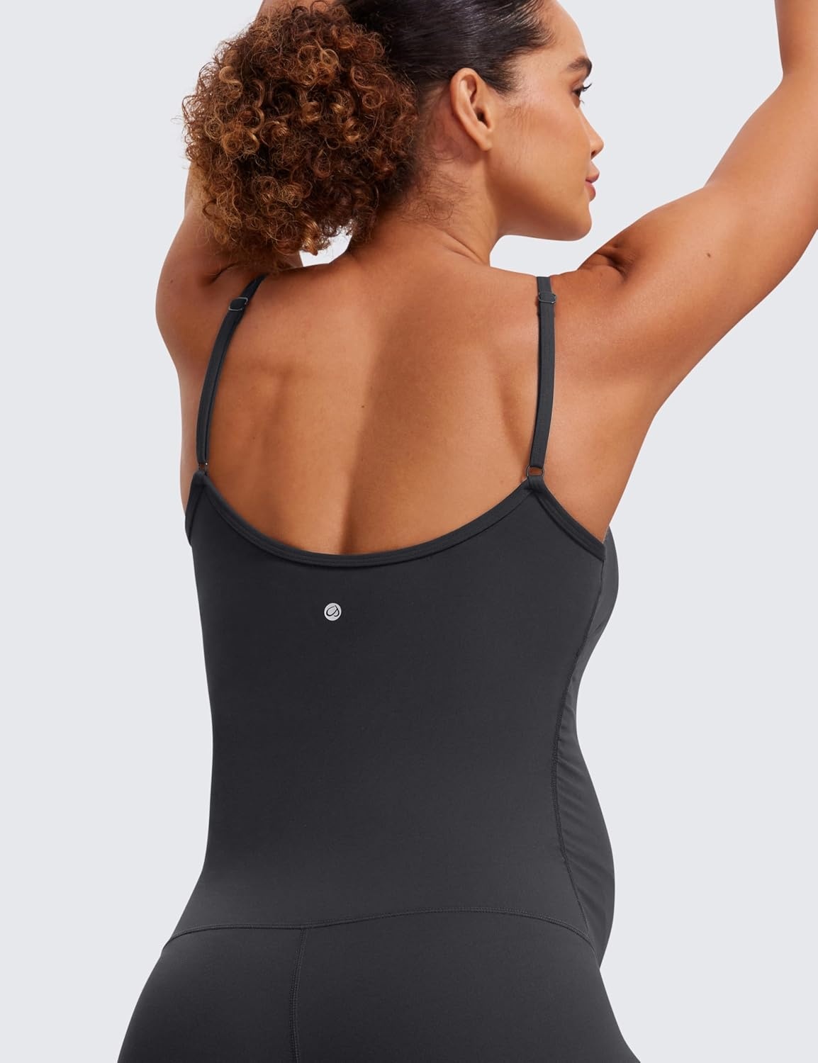 image:imageCRZ YOGA Butterluxe Maternity Cami Strap Workout Romper U Neck Casual Shorts Jumpsuit Pregnancy Womens Tank Top BodysuitMysterious Grey