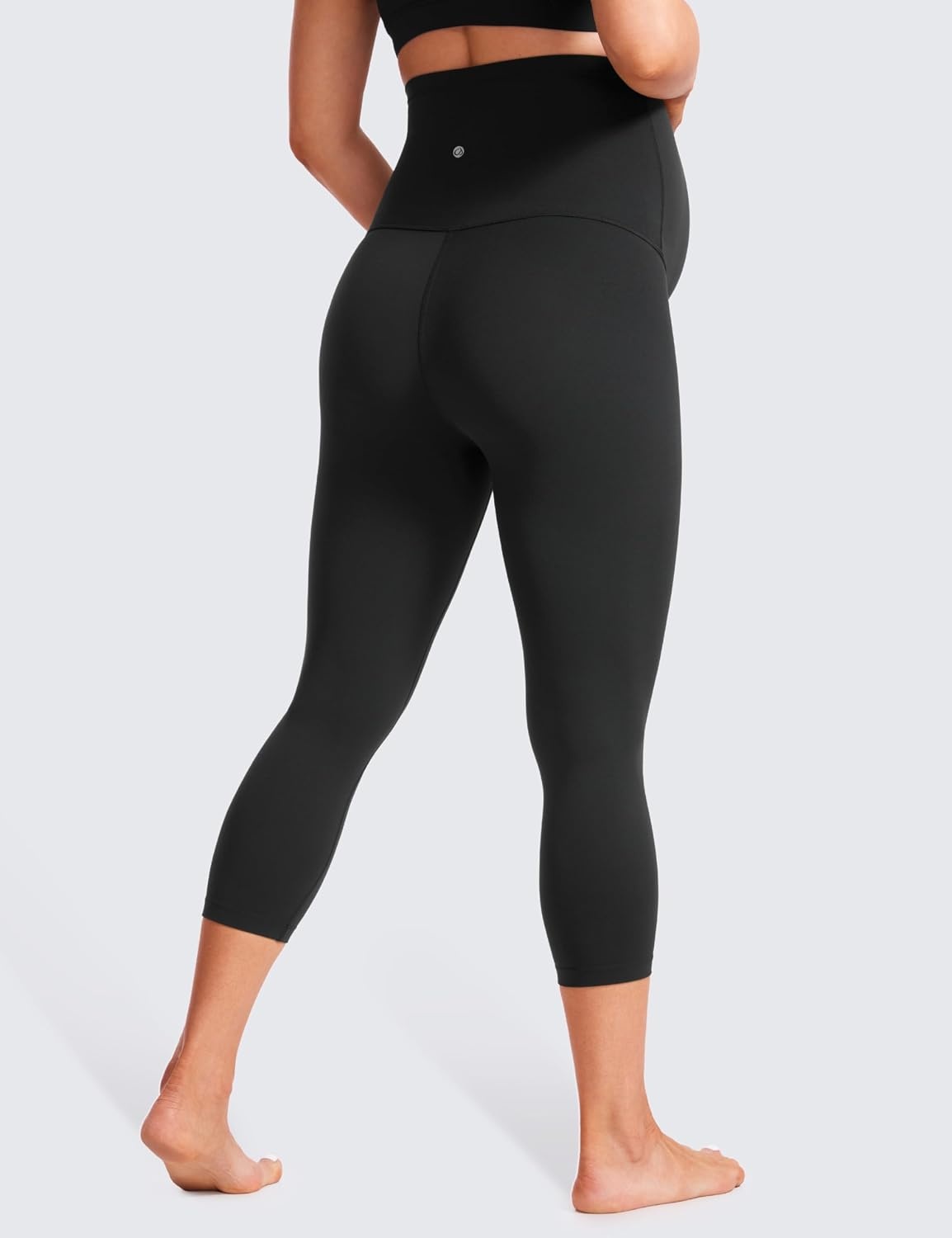 image:imageCRZ YOGA Butterluxe Maternity Capris Leggings 21 Over The Belly Workout Active Yoga Womens Pregnancy Crop Pants StretchyBlack