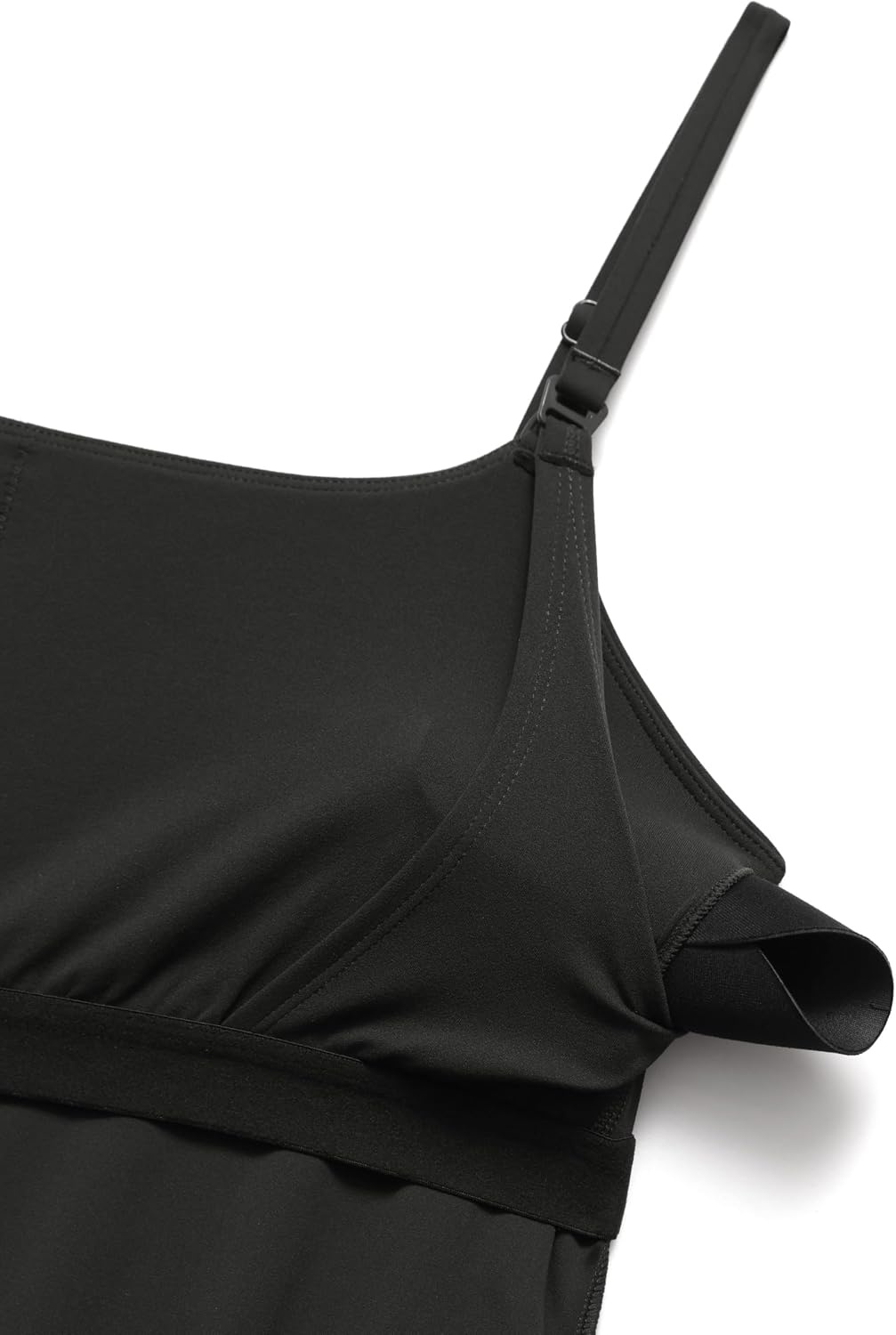 image:imageCRZ YOGA Butterluxe Maternity Clip Down Nursing Tank Tops Adjustable Straps Womens Pregnancy Casual Cami Shirt Built in BraBlack