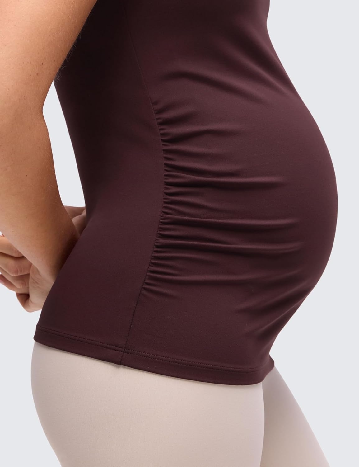 image:imageCRZ YOGA Butterluxe Maternity Clip Down Nursing Tank Tops Adjustable Straps Womens Pregnancy Casual Cami Shirt Built in BraRipe Plum