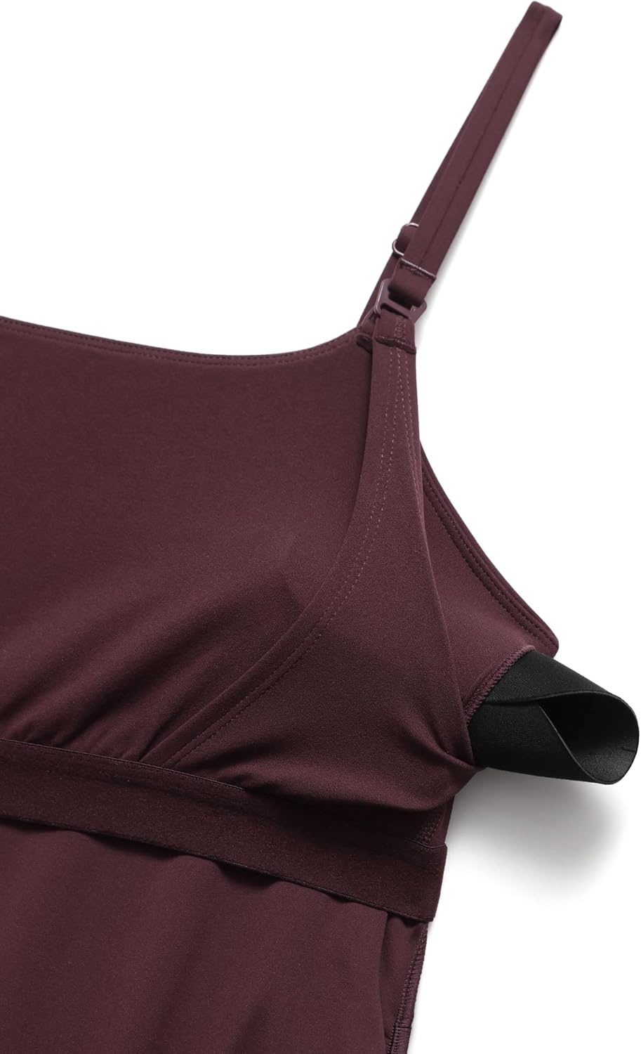 image:imageCRZ YOGA Butterluxe Maternity Clip Down Nursing Tank Tops Adjustable Straps Womens Pregnancy Casual Cami Shirt Built in BraRipe Plum