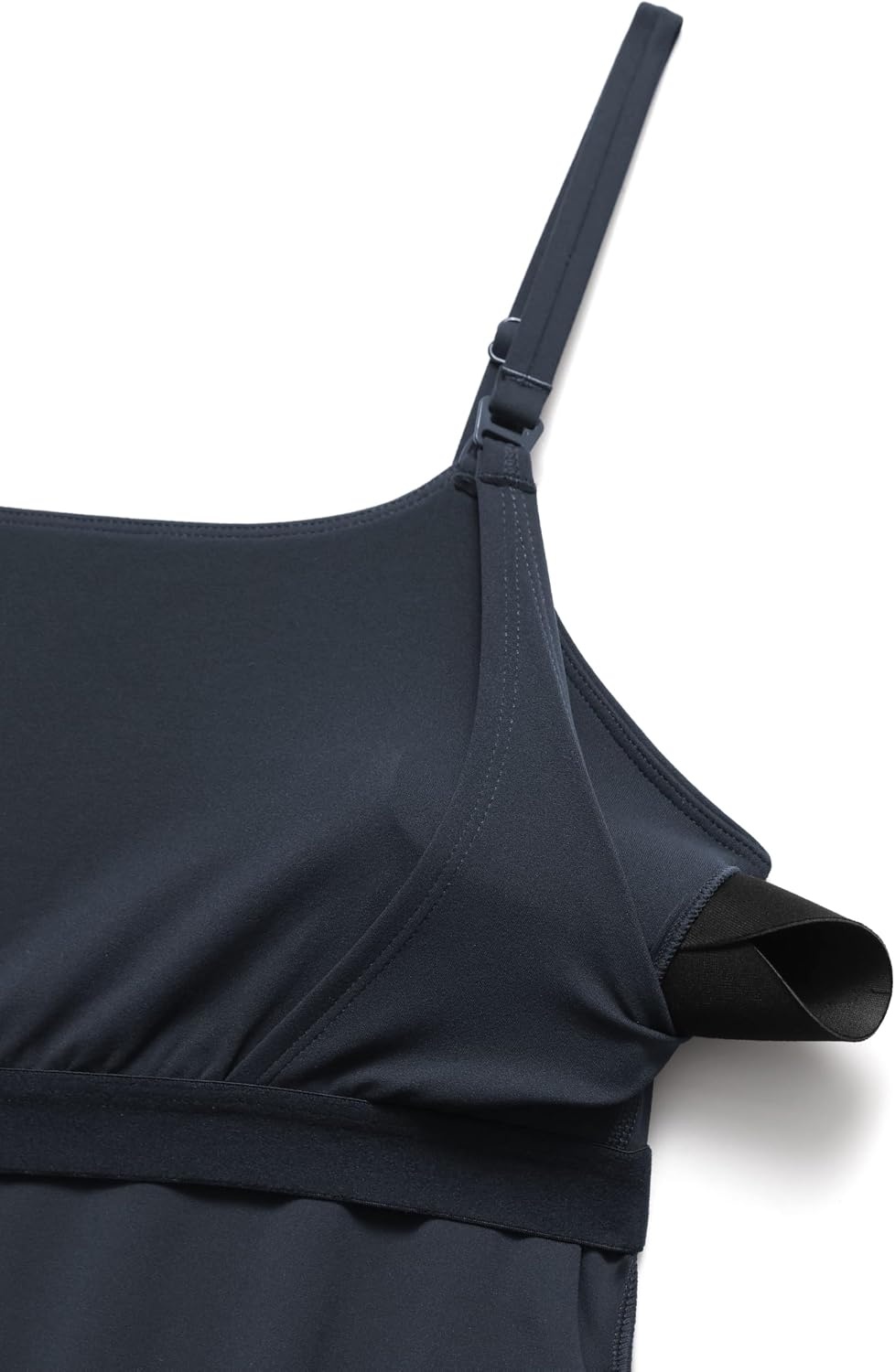 image:imageCRZ YOGA Butterluxe Maternity Clip Down Nursing Tank Tops Adjustable Straps Womens Pregnancy Casual Cami Shirt Built in BraTrue Navy