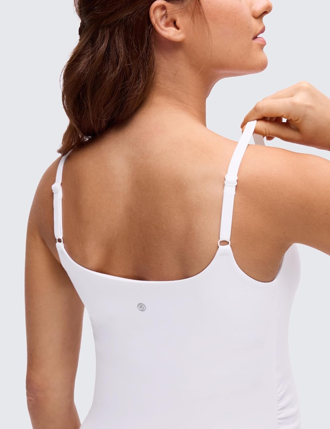 image:imageCRZ YOGA Butterluxe Maternity Clip Down Nursing Tank Tops Adjustable Straps Womens Pregnancy Casual Cami Shirt Built in BraWhite