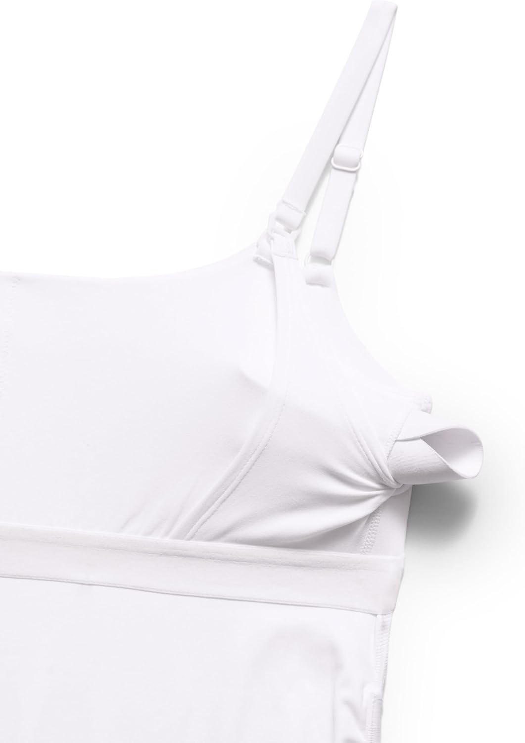 image:imageCRZ YOGA Butterluxe Maternity Clip Down Nursing Tank Tops Adjustable Straps Womens Pregnancy Casual Cami Shirt Built in BraWhite