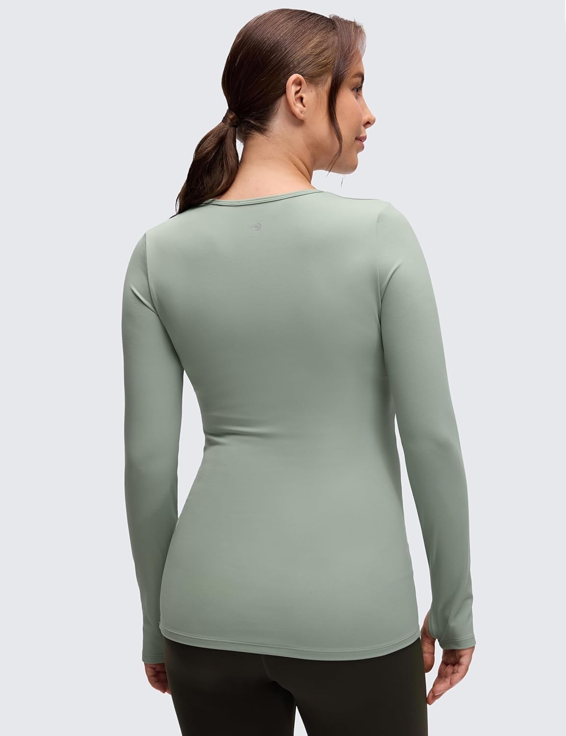 image:imageCRZ YOGA Butterluxe Maternity Crewneck Long Sleeve Shirts Athletic Yoga Casual Pregnancy Womens Tee Tops Basic Layer SoftGreen Palm Court