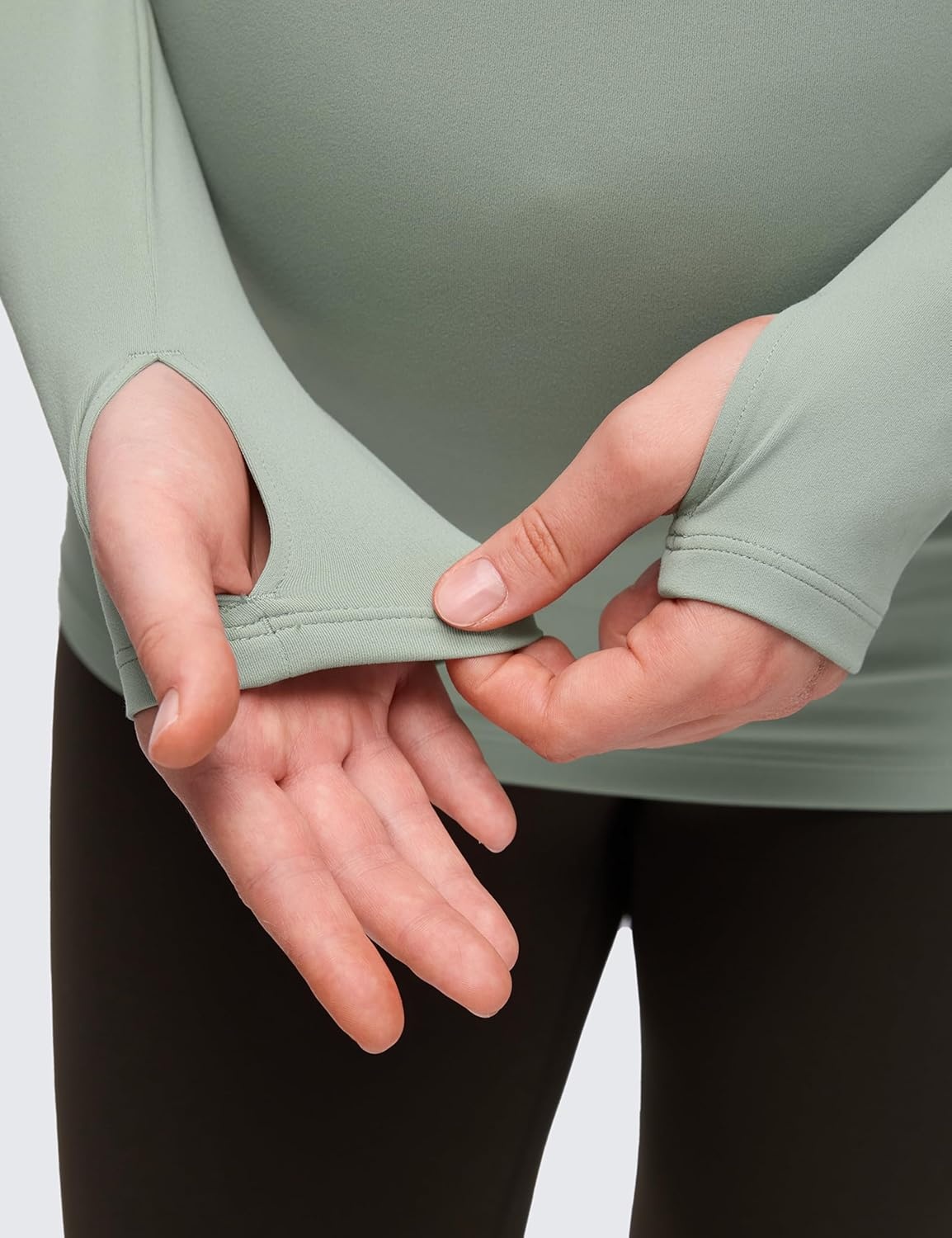 image:imageCRZ YOGA Butterluxe Maternity Crewneck Long Sleeve Shirts Athletic Yoga Casual Pregnancy Womens Tee Tops Basic Layer SoftGreen Palm Court