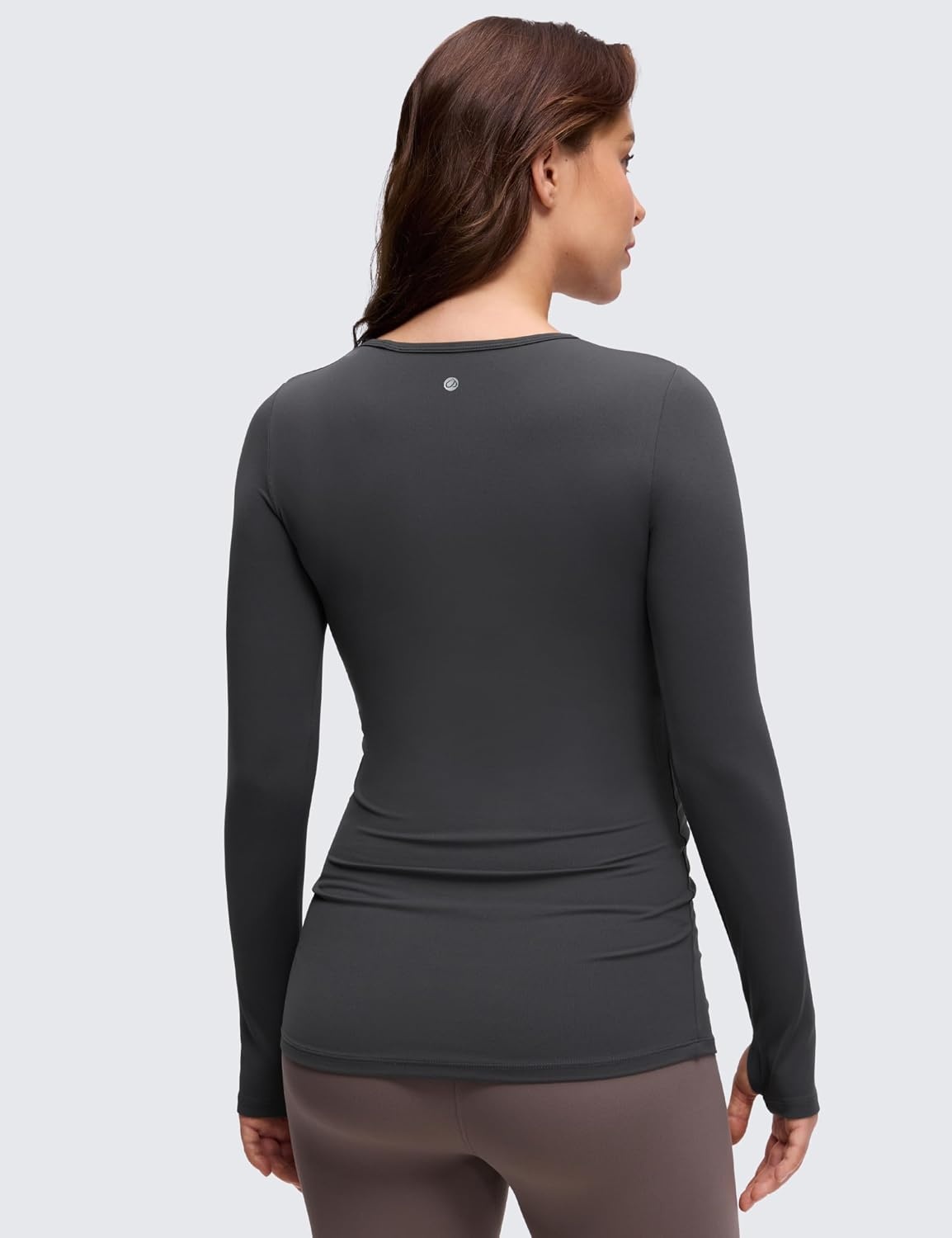 image:imageCRZ YOGA Butterluxe Maternity Crewneck Long Sleeve Shirts Athletic Yoga Casual Pregnancy Womens Tee Tops Basic Layer SoftMysterious Grey