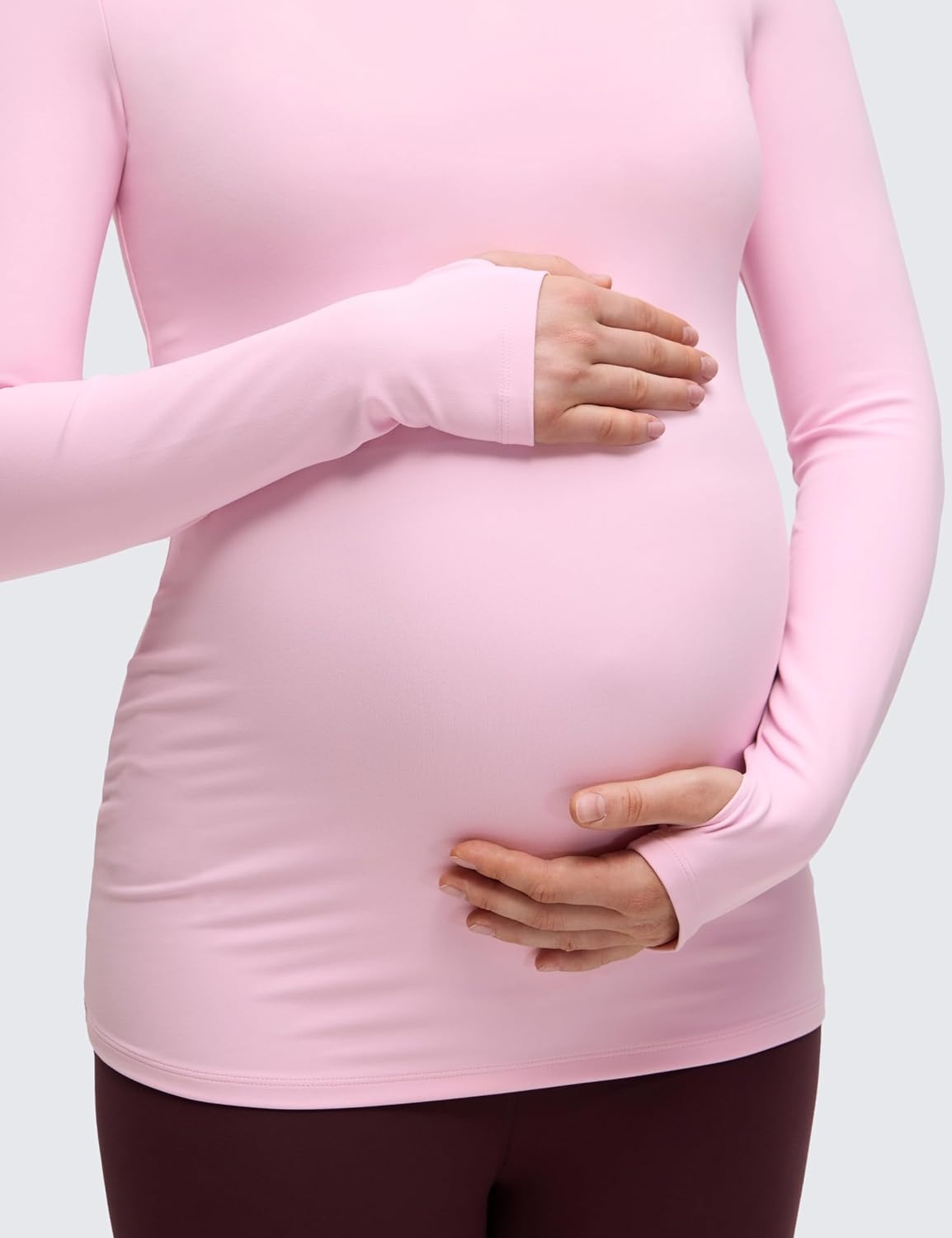 image:imageCRZ YOGA Butterluxe Maternity Crewneck Long Sleeve Shirts Athletic Yoga Casual Pregnancy Womens Tee Tops Basic Layer SoftPink Peony