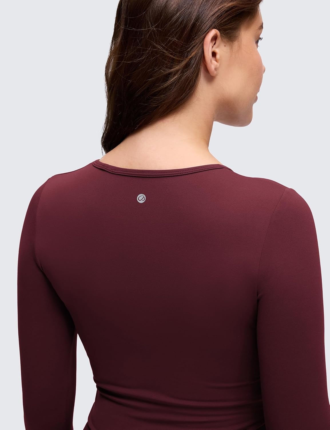 image:imageCRZ YOGA Butterluxe Maternity Crewneck Long Sleeve Shirts Athletic Yoga Casual Pregnancy Womens Tee Tops Basic Layer SoftRed Merlot