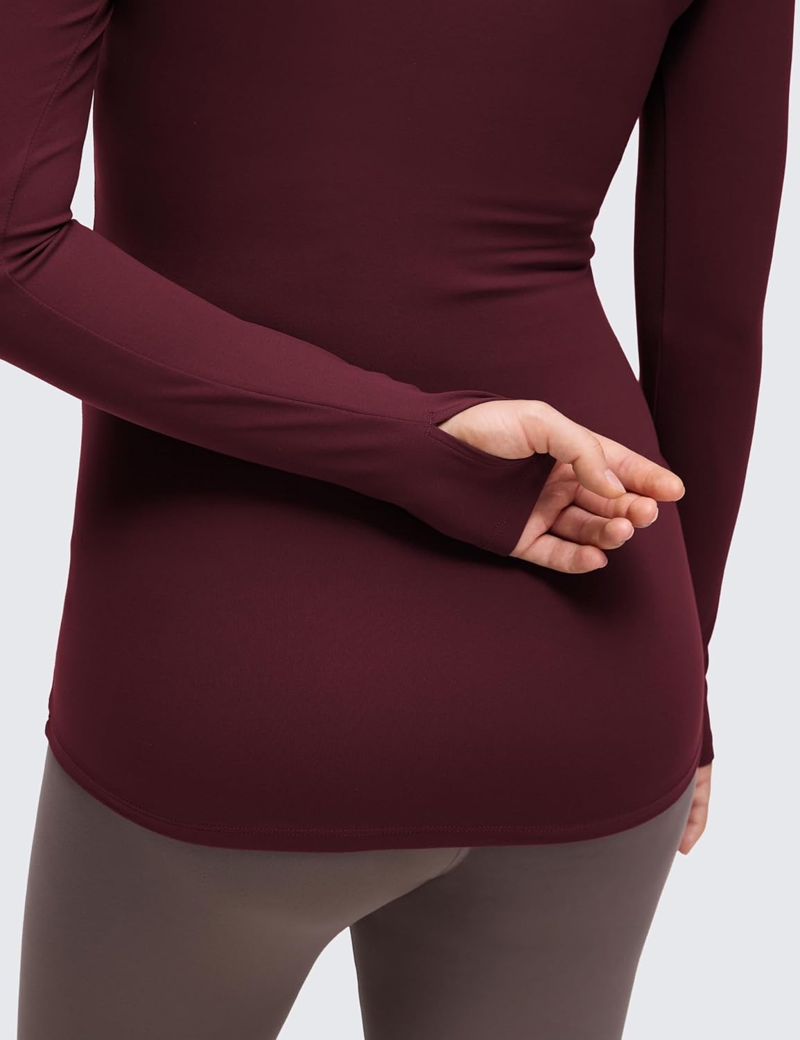 image:imageCRZ YOGA Butterluxe Maternity Crewneck Long Sleeve Shirts Athletic Yoga Casual Pregnancy Womens Tee Tops Basic Layer SoftRed Merlot
